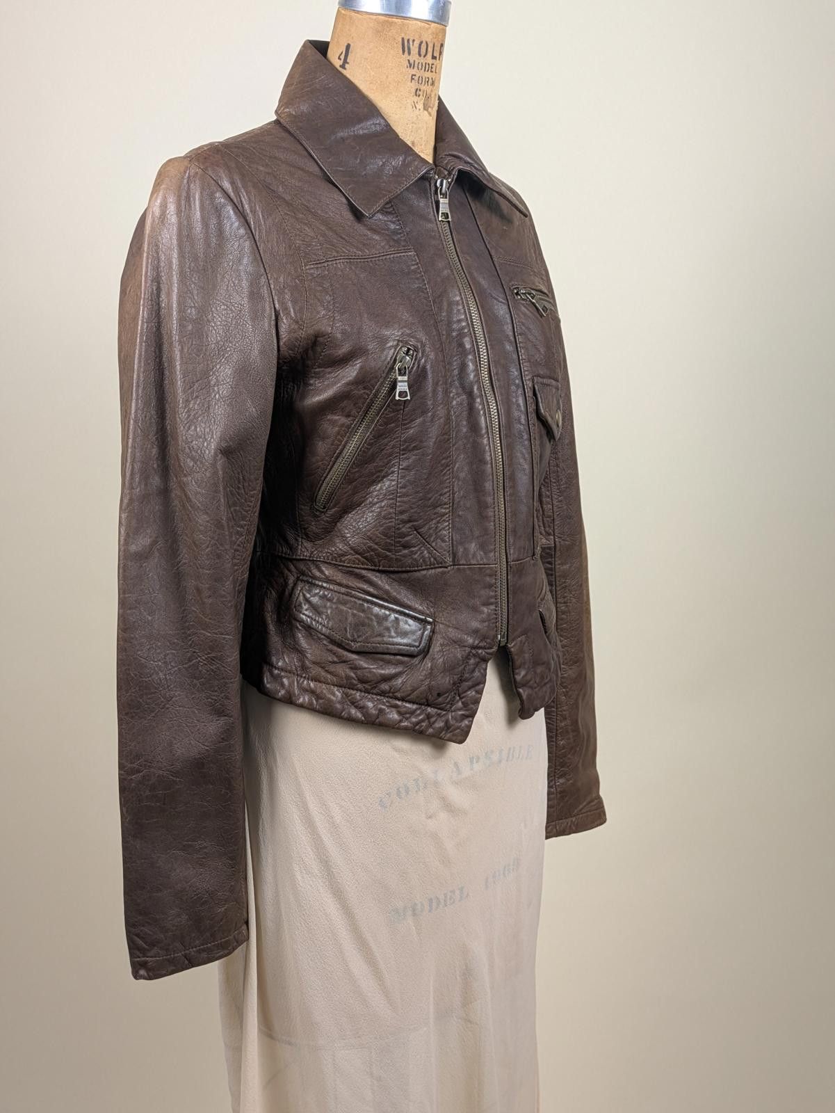 Banana Republic incredible distressed brown leather jacket Size S / US 4 / IT 40 - 6 Thumbnail