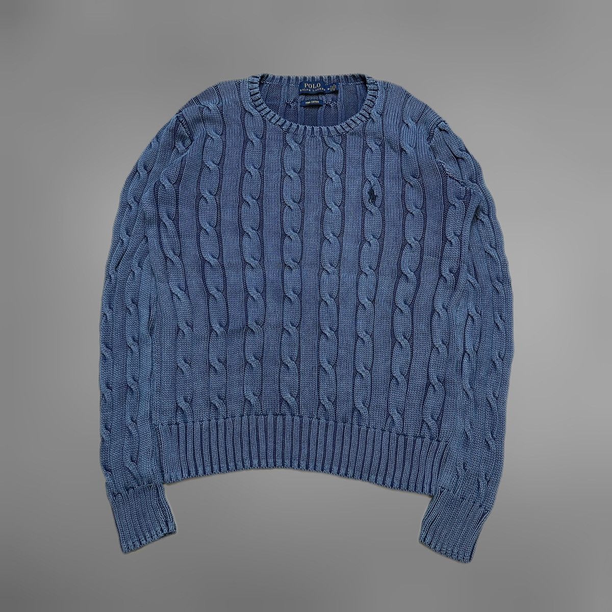Polo Ralph Lauren Sky blue Pima cotton Cable Sweater Knitwear Ralph Lauren Size M / US 6-8 / IT 42-44 - 1 Thumbnail