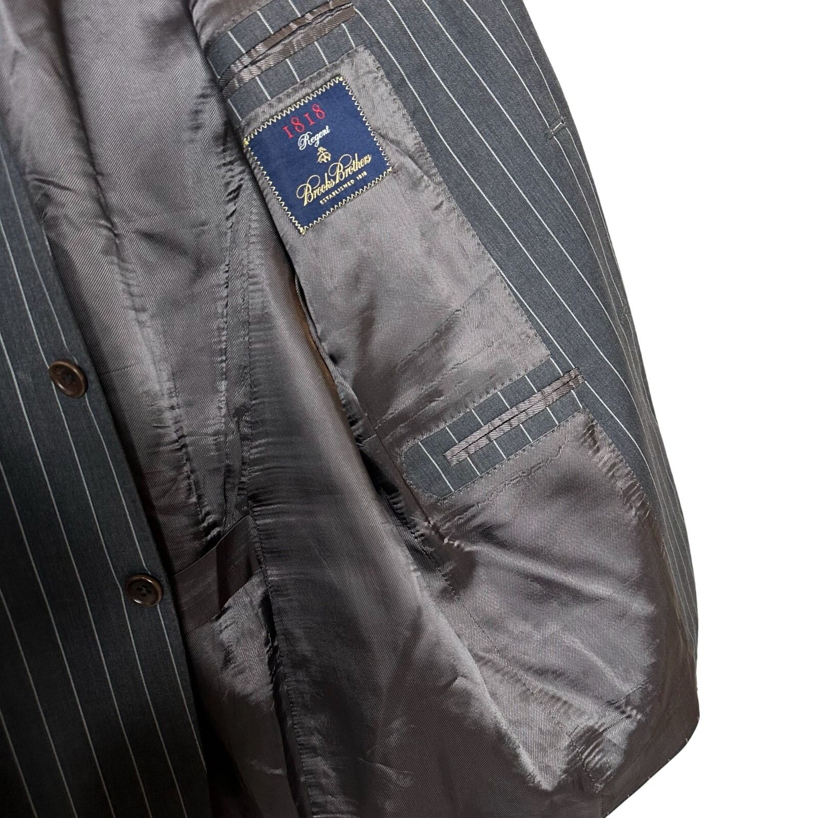 Brooks Brothers Brooks Brothers Regent Fit Wool Pinstripe 1818 Suit Blazer Size 40L - 14 Thumbnail