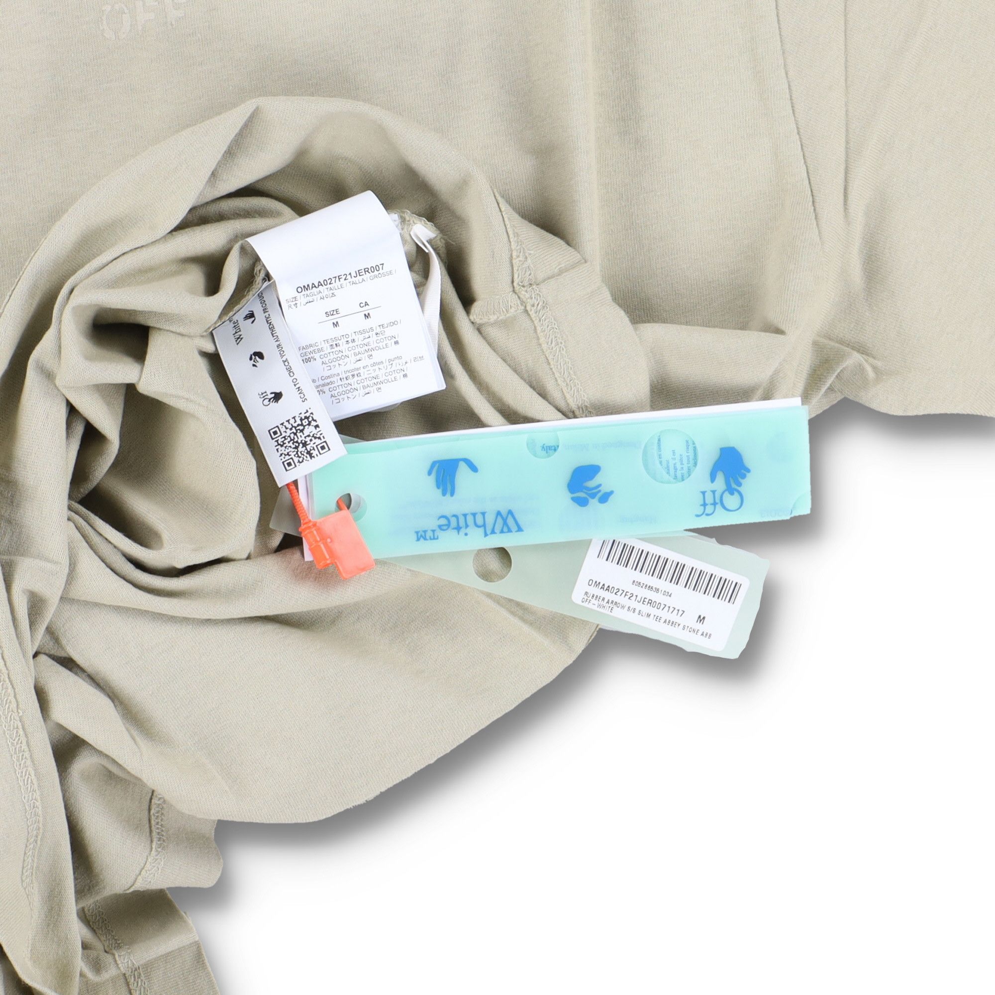 Off-White Beige Rubber Arrows Logo T-Shirt Size M / US 6-8 / IT 42-44 - 7 Thumbnail