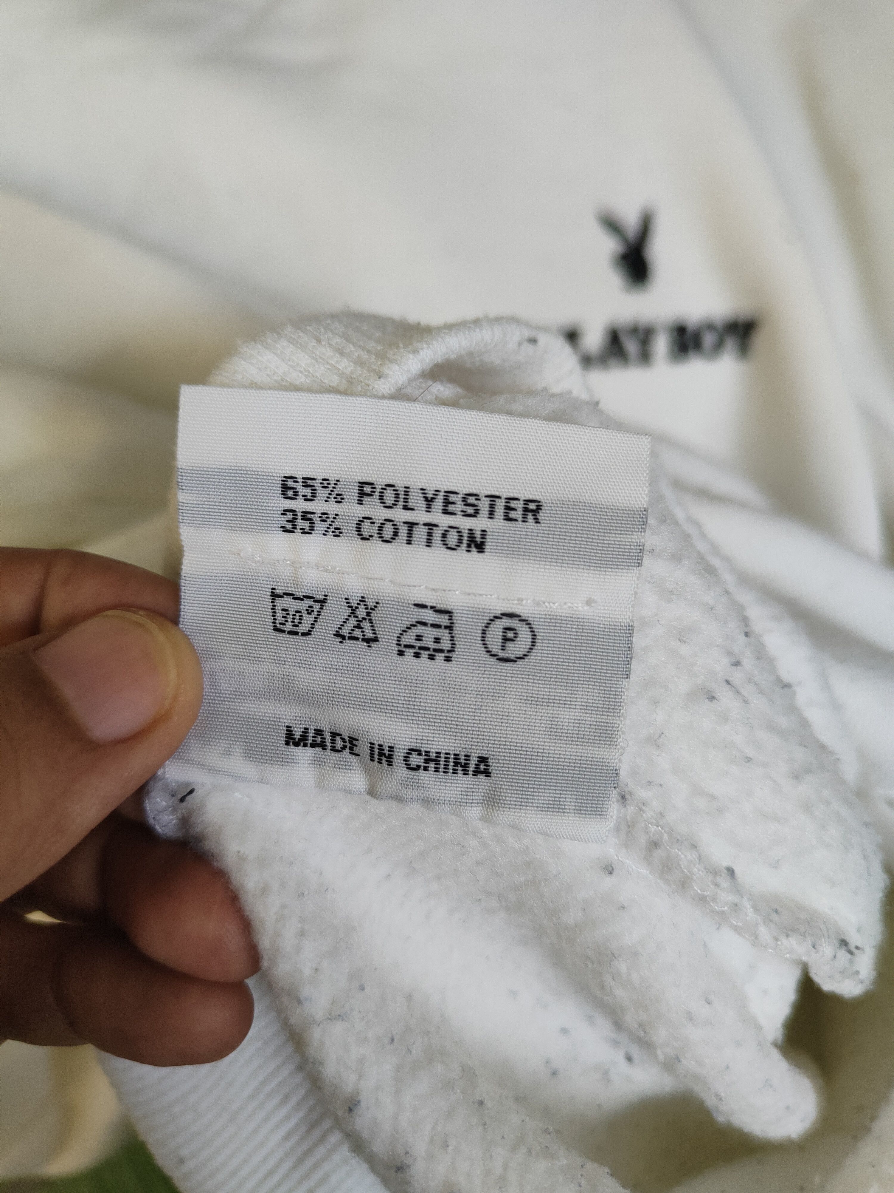 Playboy DL Playboy vintage big logo White Sweatshirts #S2481 Size US L / EU 52-54 / 3 - 5 Thumbnail