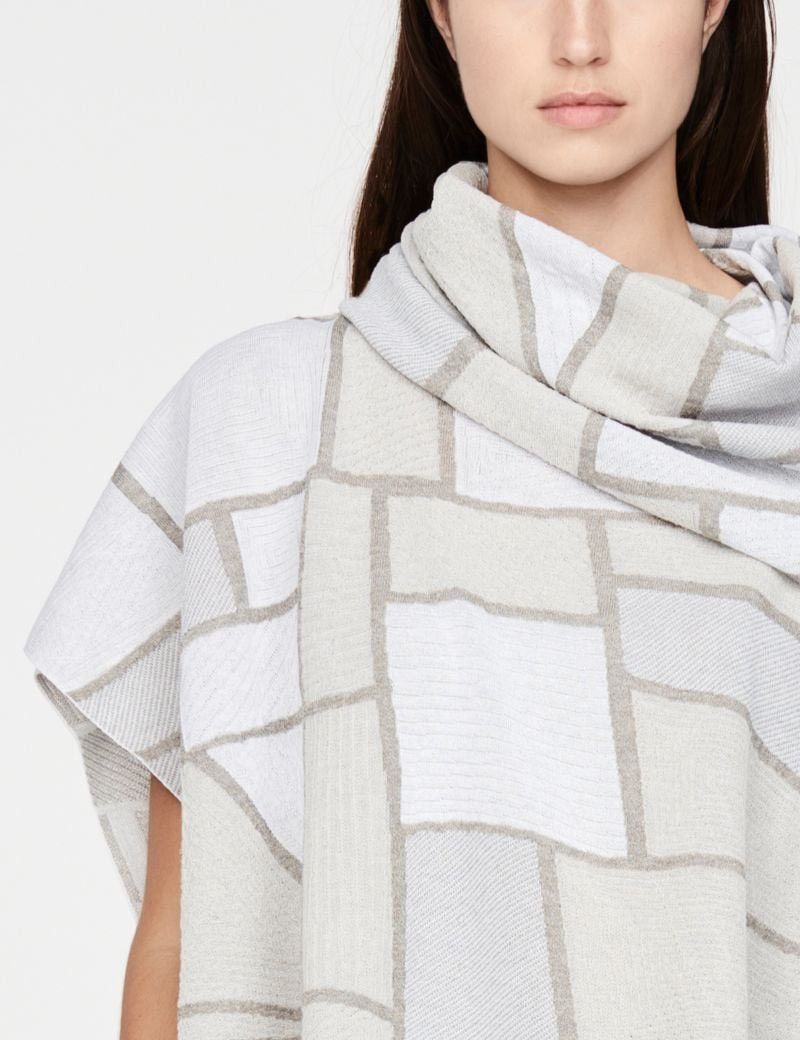 Sarah Pacini Sarah Pacini Women Landscape Poncho Grey Cowl Neck Oversized Size ONE SIZE - 3 Thumbnail