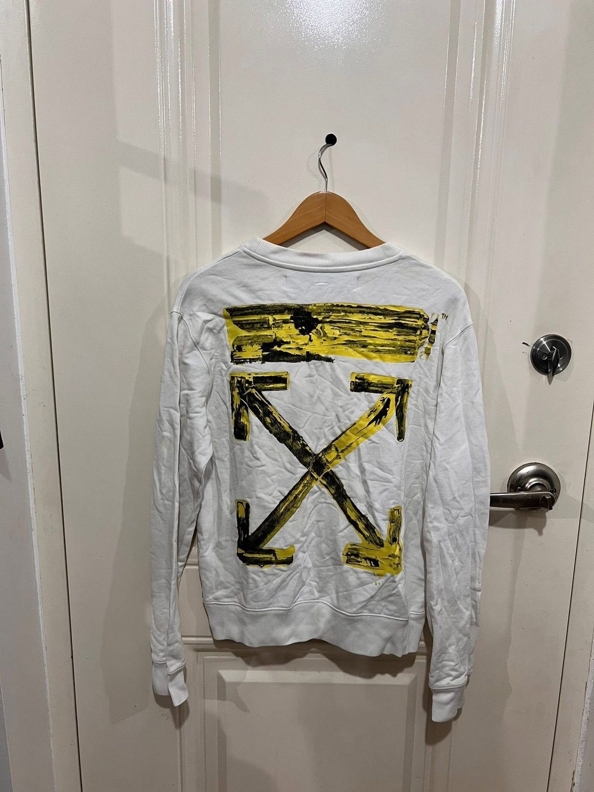 Off-White Off White Yellow Arrow BackPrint Sweatshirt Size US M / EU 48-50 / 2 - 2 Thumbnail