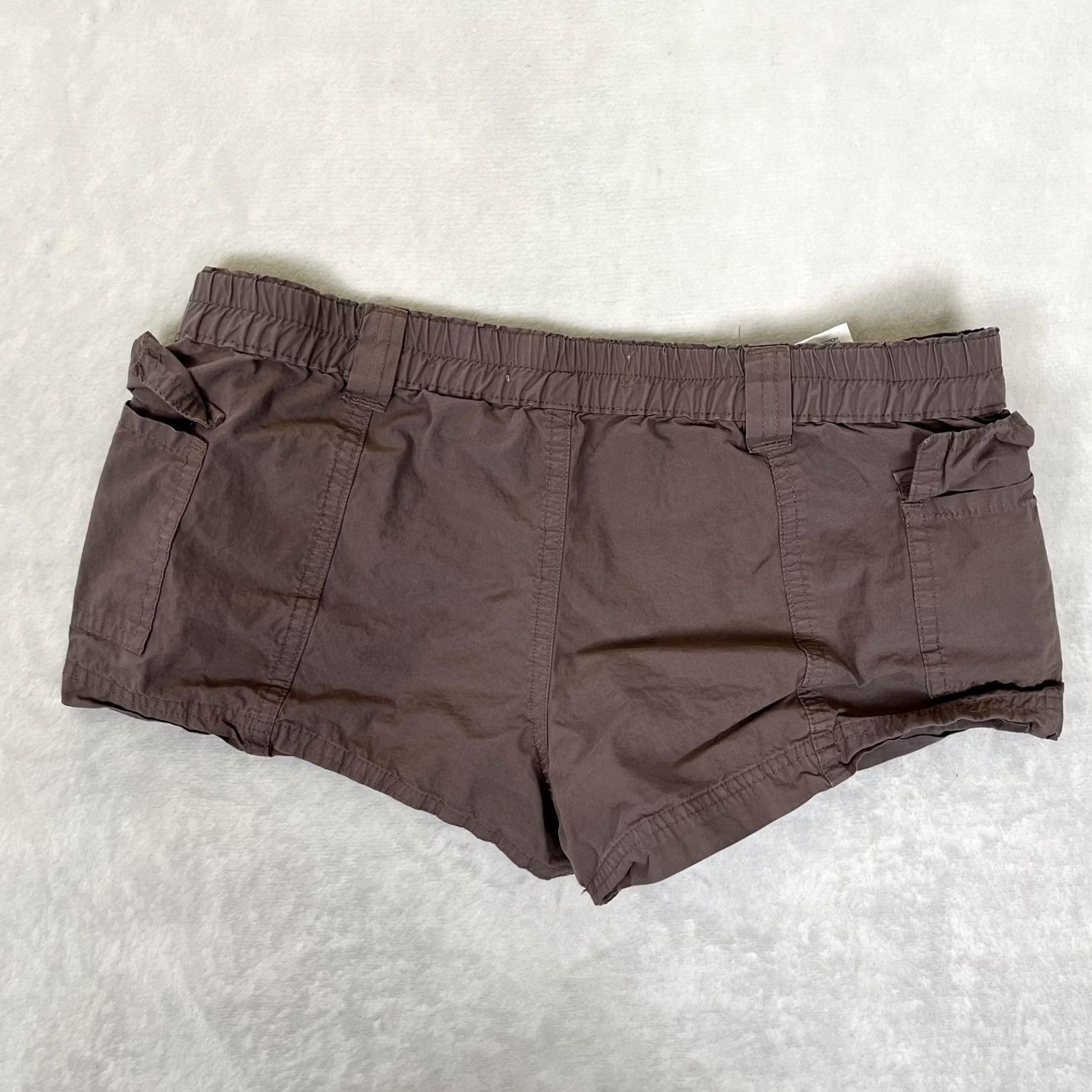Pacsun PacSun Shorts Juniors XS Brown Twill Cargo Elastic Waist Low Rise Casual Size 26" / US 2 / IT 38 - 6 Thumbnail