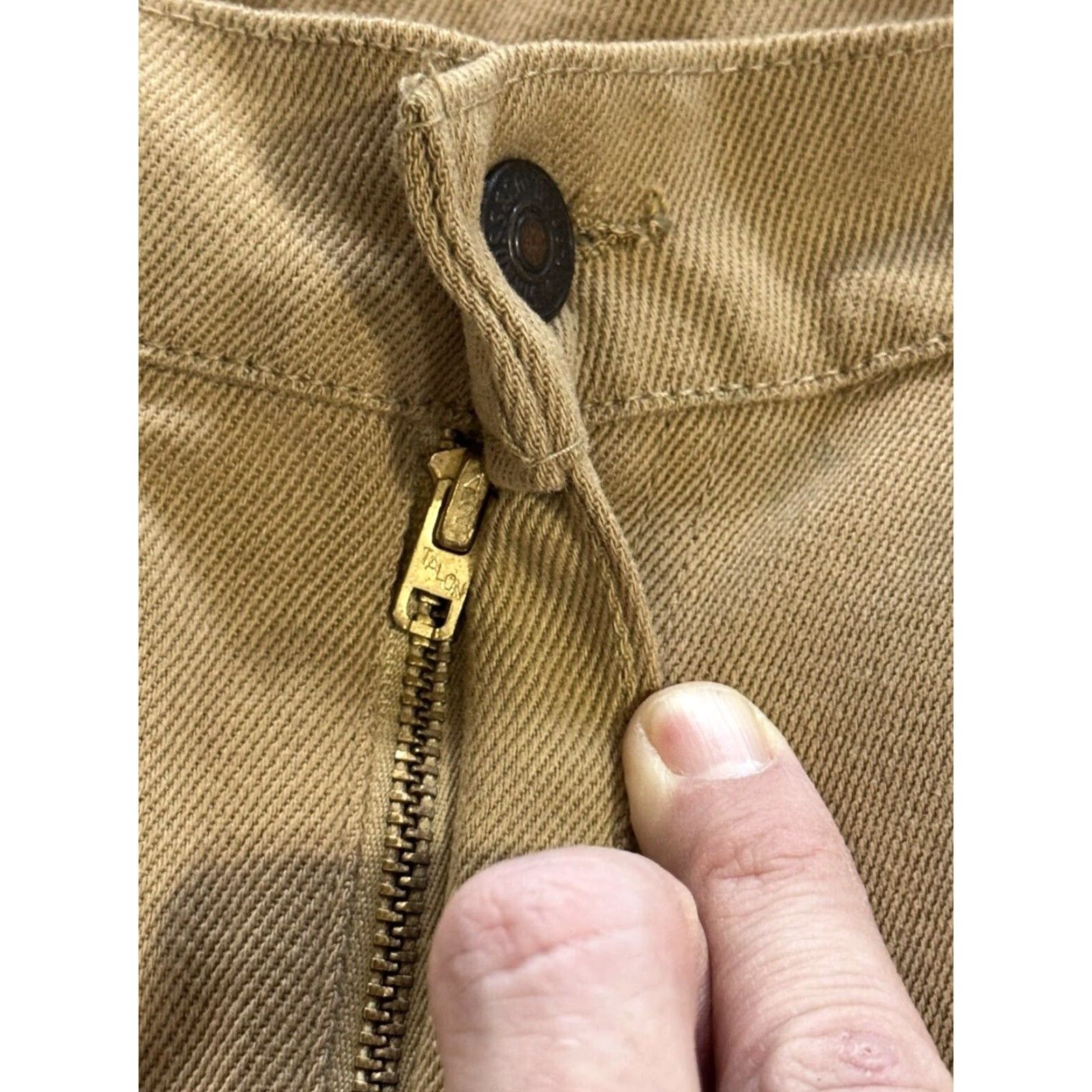 Denime VINTAGE Levi’s 60s Big E STA-PREST Beige Denim Jeans 38x29Tal on 42 White Tab 1960s Casual Mens Boys Size US 38 / EU 54 - 4 Thumbnail