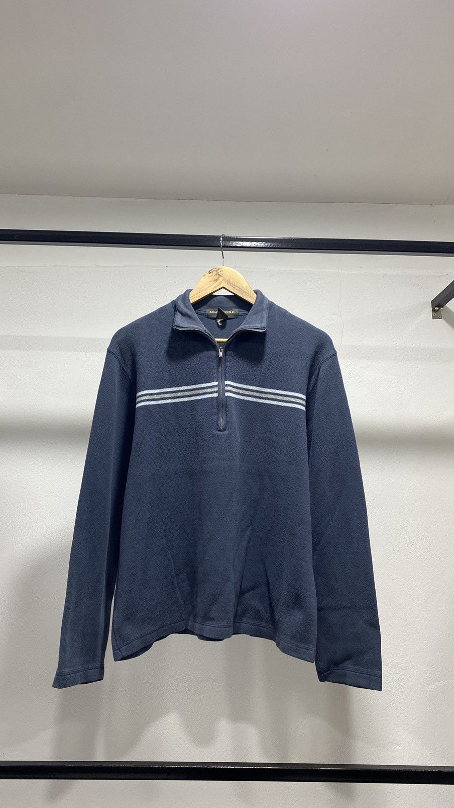 Japanese Brand × Vintage BANANA REPUBLIC KNIT HALFZIP SWEATER 90s Size US M / EU 48-50 / 2 - 2 Thumbnail