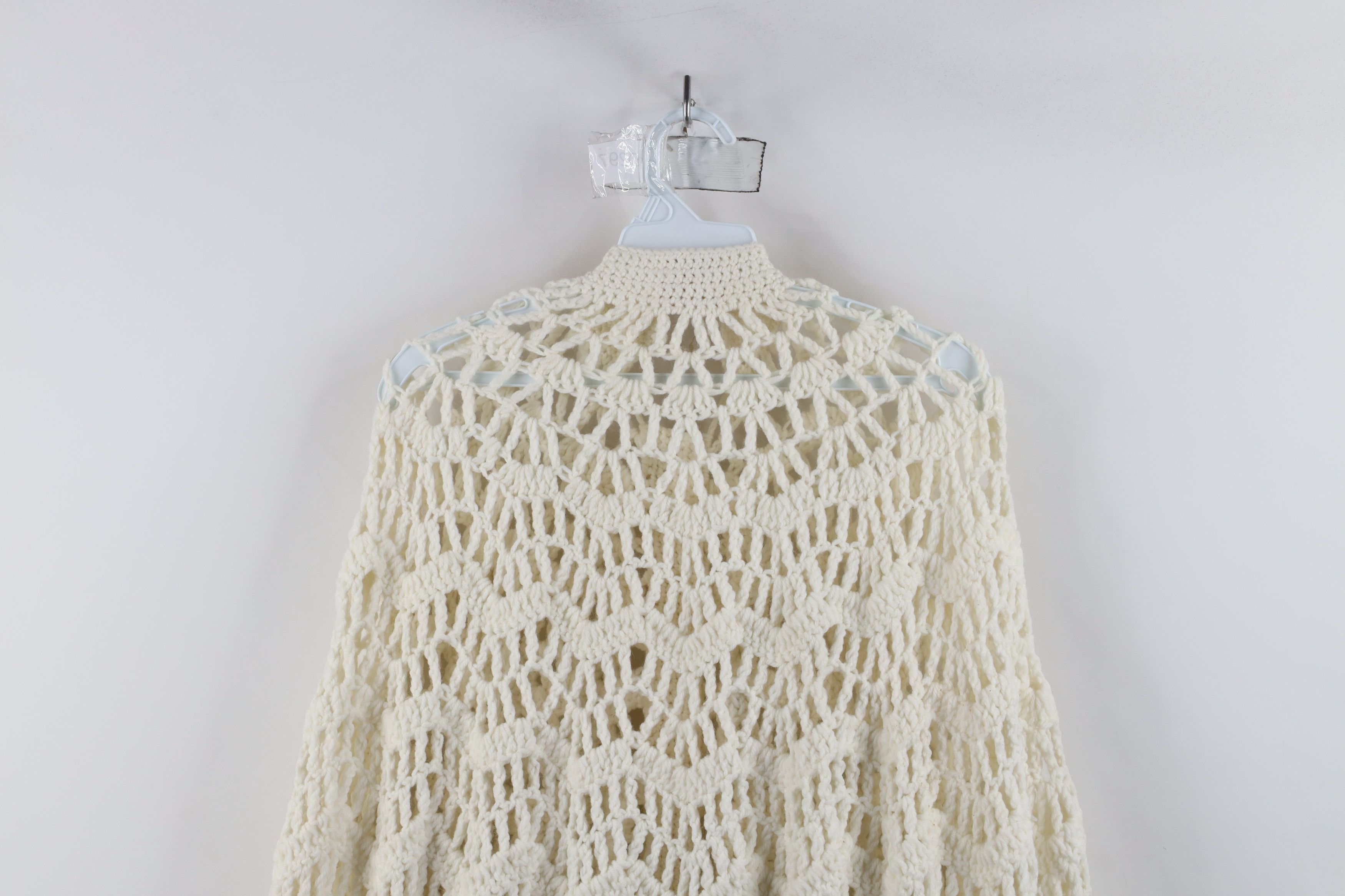 Vintage Vintage 60s 70s Boho Chic Fringe Cardigan Sweater Poncho USA Size ONE SIZE - 10 Thumbnail