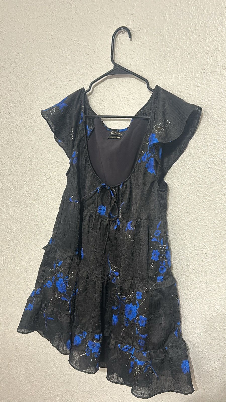 Urban Outfitters 🌸 Urban Outfitters Bea Black Floral Mini Dress - Size S 🌸 Size S / US 4 / IT 40 - 1 Thumbnail