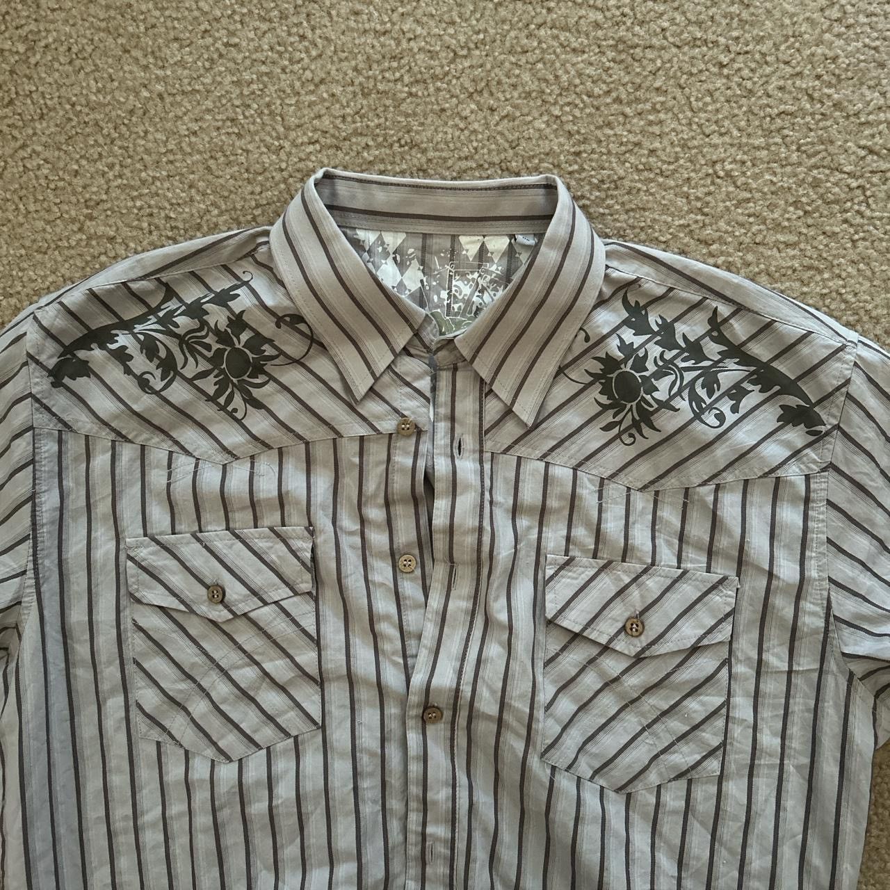 Vintage Y2K Affliction Style Striped Floral Shirt XL - New Size US XL / EU 56 / 4 - 1 Thumbnail