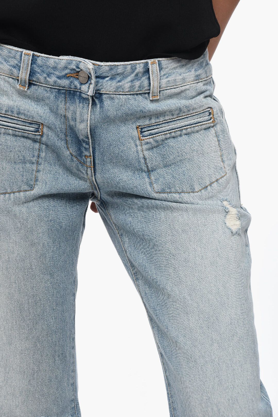 Palm Angels og1mm0326 Bootcut Jeans in Blue Size 27" / US 4 / IT 40 - 3 Thumbnail