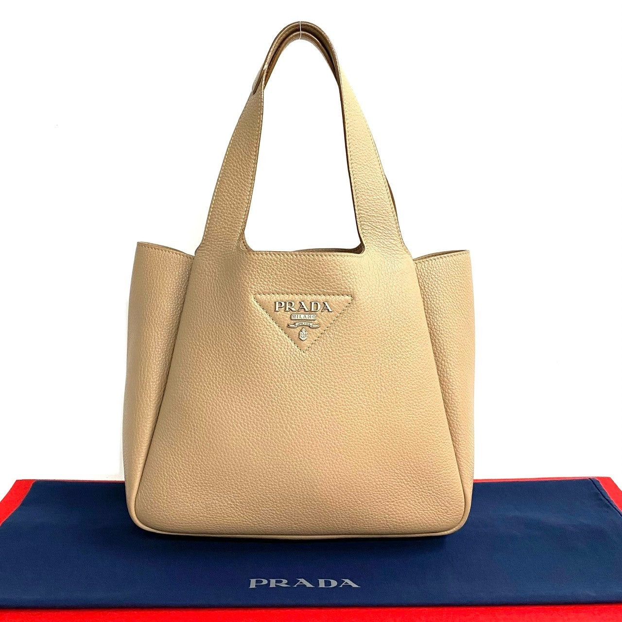 Prada Prada Handbag Beige Leather Size ONE SIZE - 1 Thumbnail