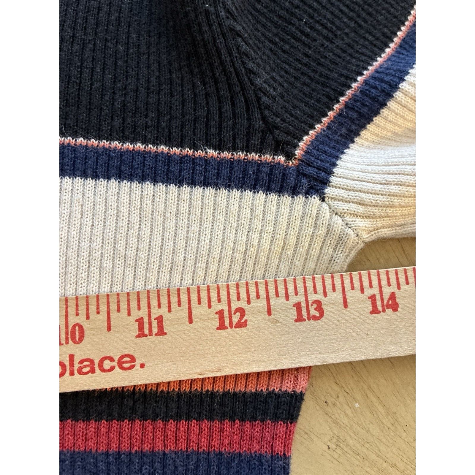 Mossimo VTG 90s Mossimo Striped Knit Turtleneck Sweater Grunge M Size M / US 6-8 / IT 42-44 - 6 Thumbnail