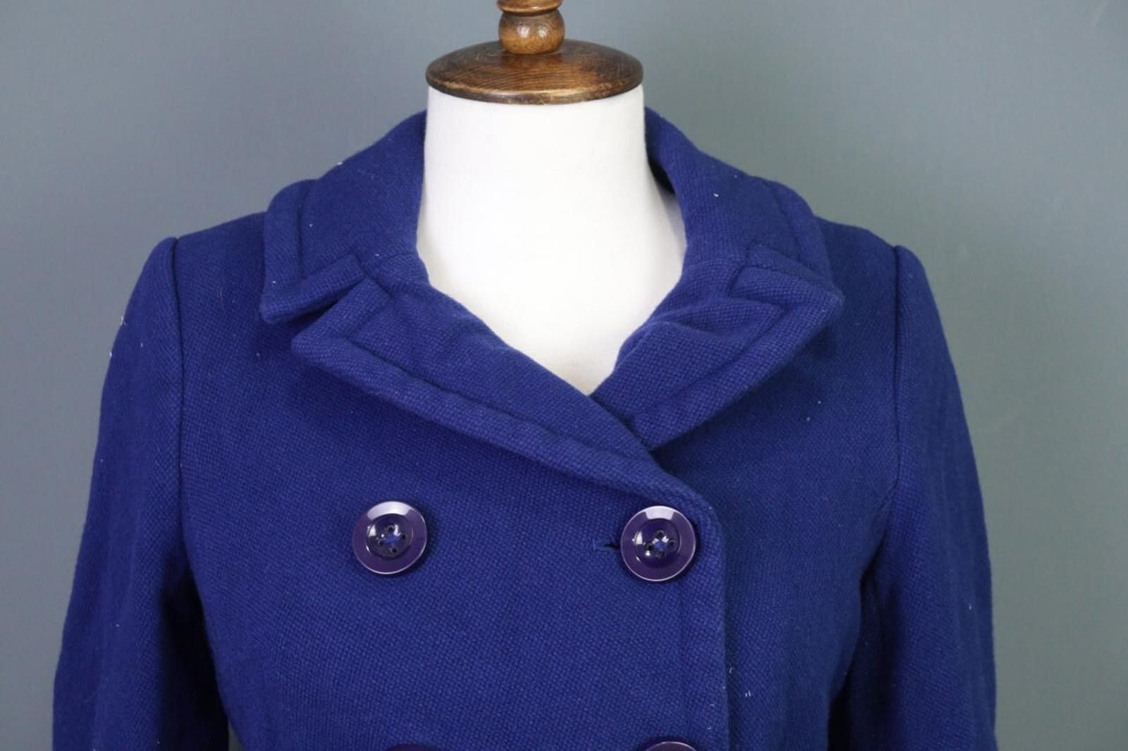 J.Crew J.Crew Blue Double Breast Belt Wool Coat Jacket Size 6 Size M / US 6-8 / IT 42-44 - 2 Thumbnail