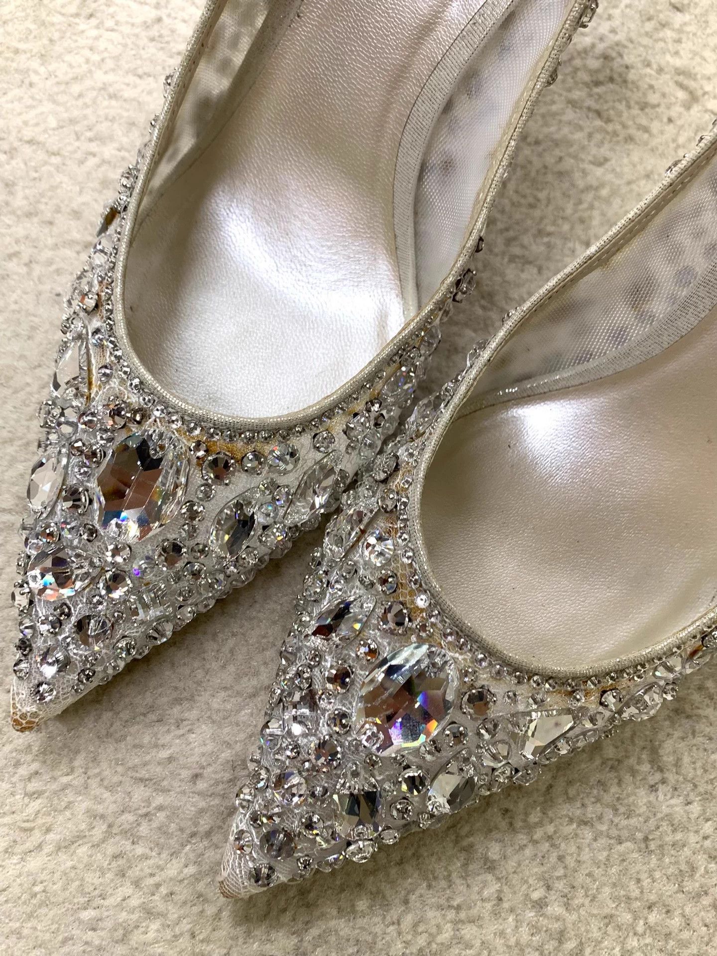 Rene Caovilla Rene Caovilla white crystal high heels 35.5 sparkly Size US 5.5 / IT 35.5 - 3 Thumbnail