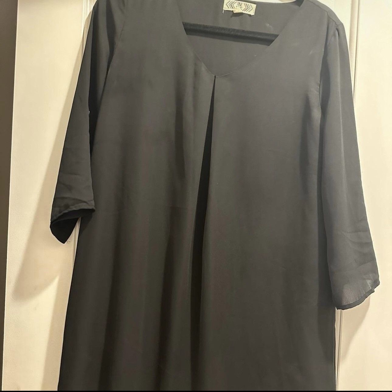 Shein Black Shift V-Neck Dress Size M / US 6-8 / IT 42-44 - 3 Thumbnail