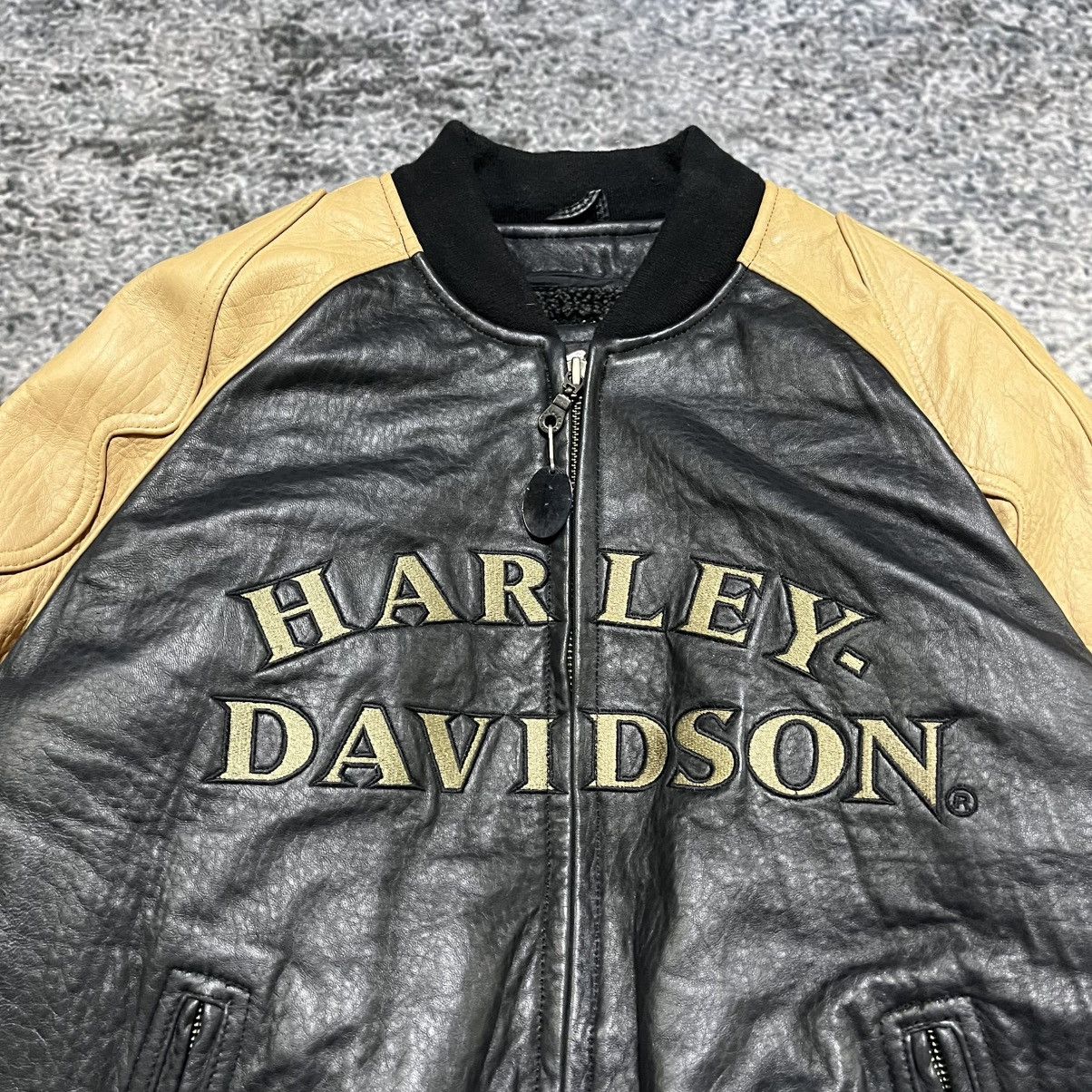 Harley Davidson VINTAGE HARLEY DAVIDSON BIKER LOGO VARSITY LEATHER JACKET Size US M / EU 48-50 / 2 - 4 Thumbnail