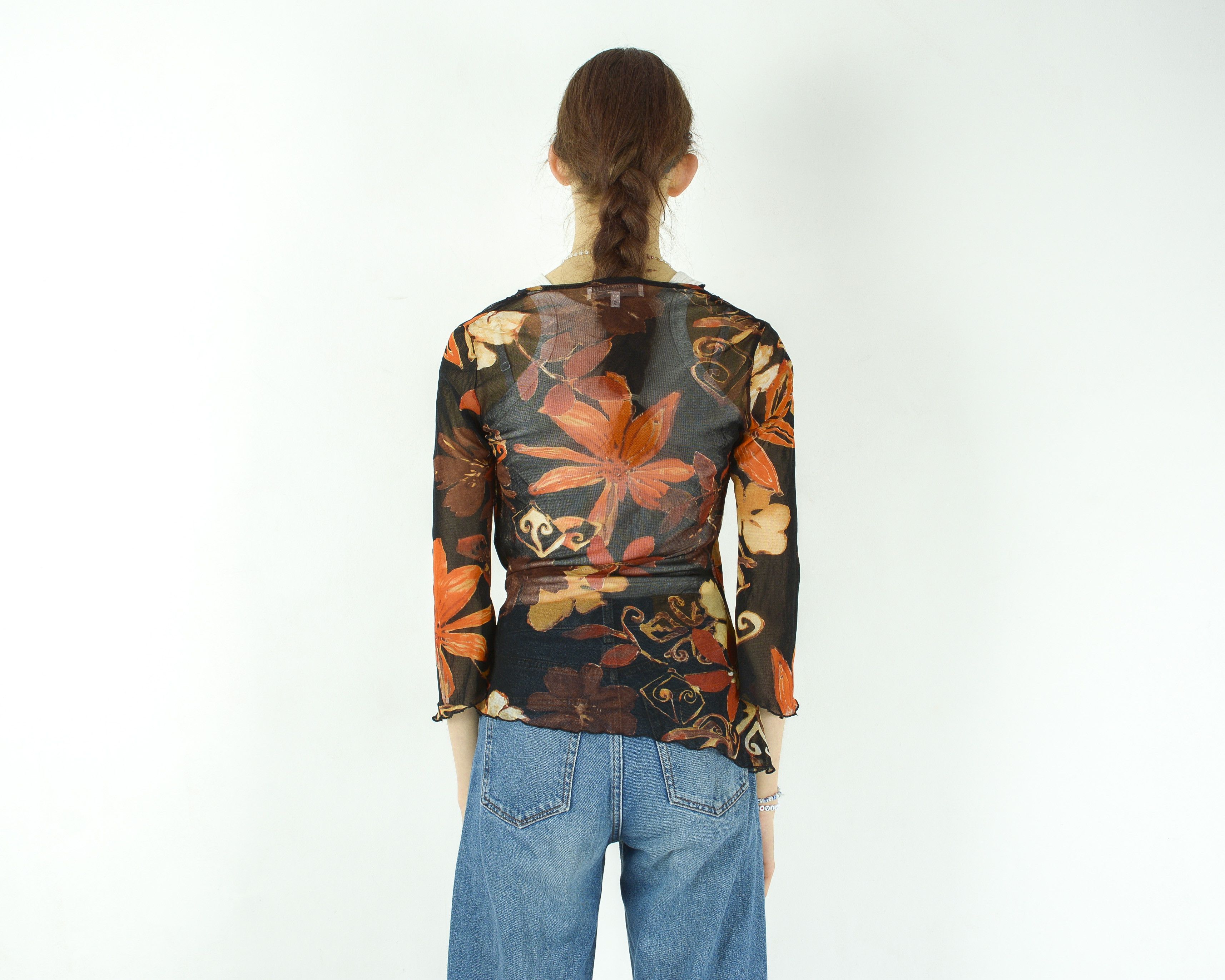Other × Vintage JOACHIM BOSSE Floral Print Sheer Blouse Floral Pattern Top Size XS / US 0-2 / IT 36-38 - 3 Thumbnail