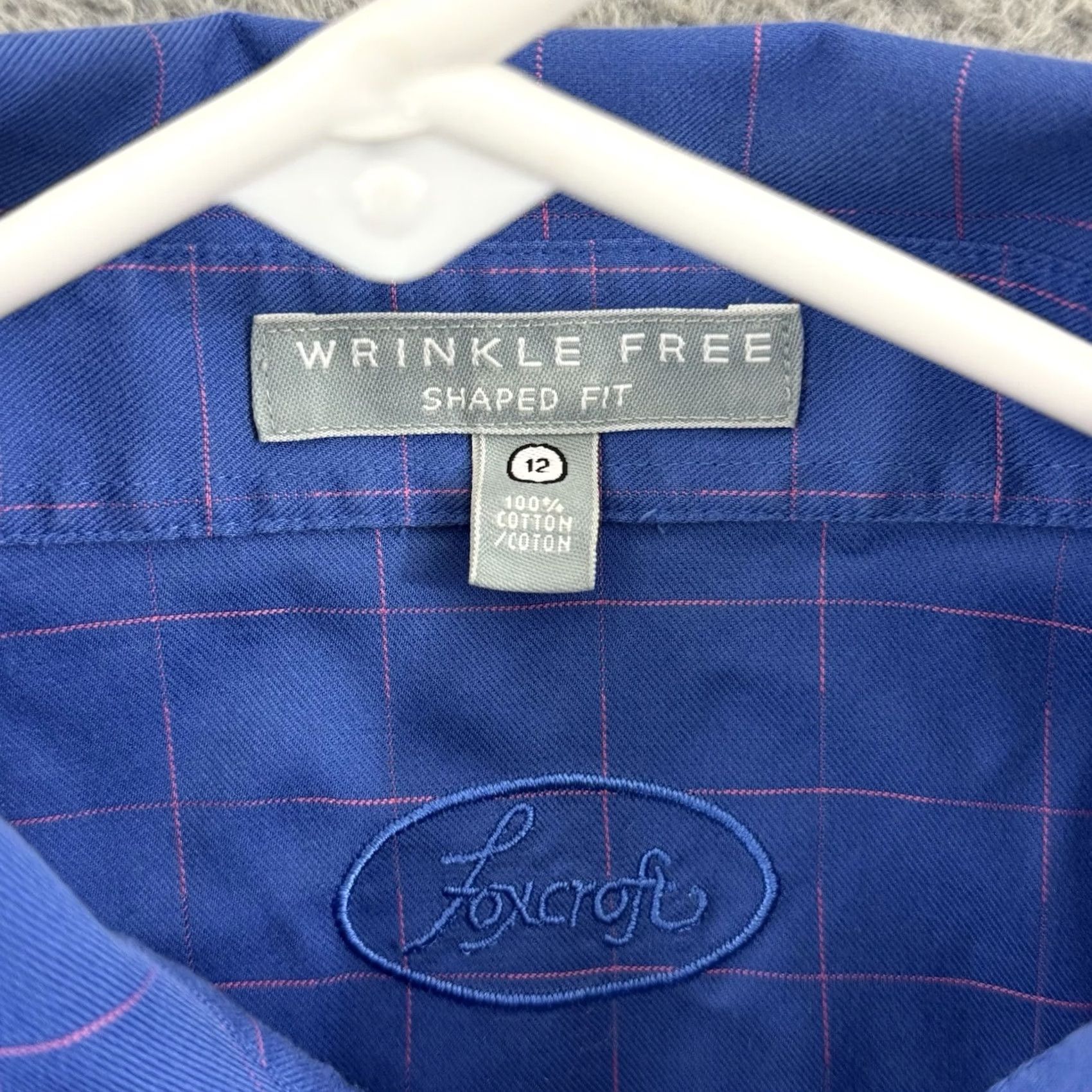 Vintage Foxcroft Shirt Womens 12 Blue Check Equestrian Wrinkle Free Button Up Blouse Size XL / US 12-14 / IT 48-50 - 6 Thumbnail