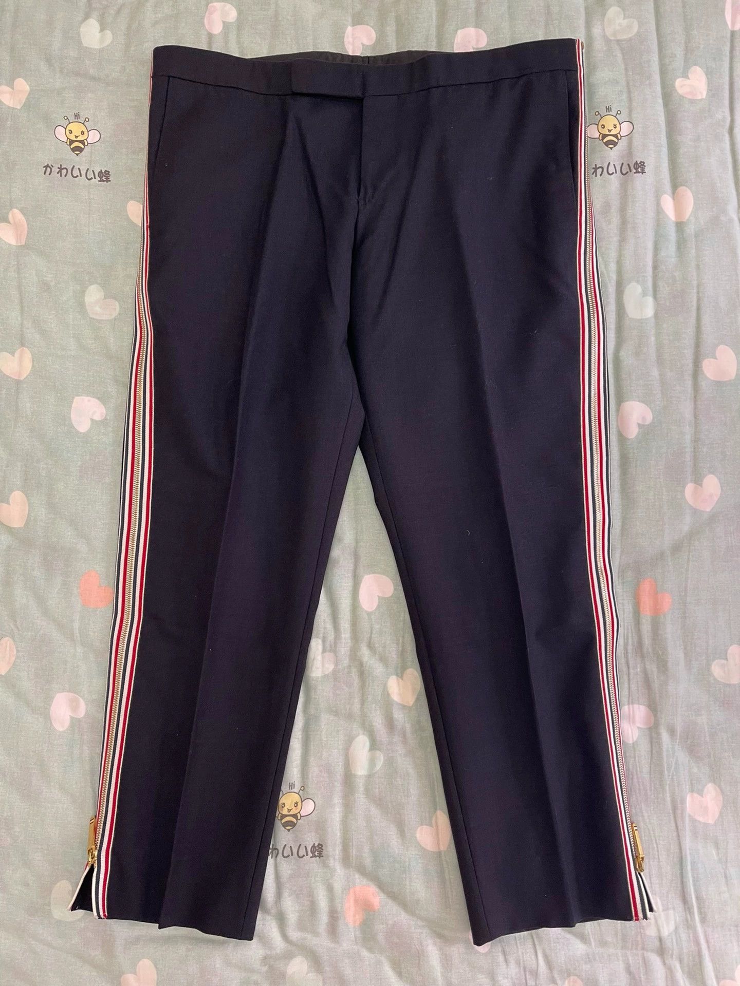 Thom Browne Thom Browne Regular Fit Wool Navy Trousers 3 (Men's) Size US 34 / EU 50 - 2 Thumbnail