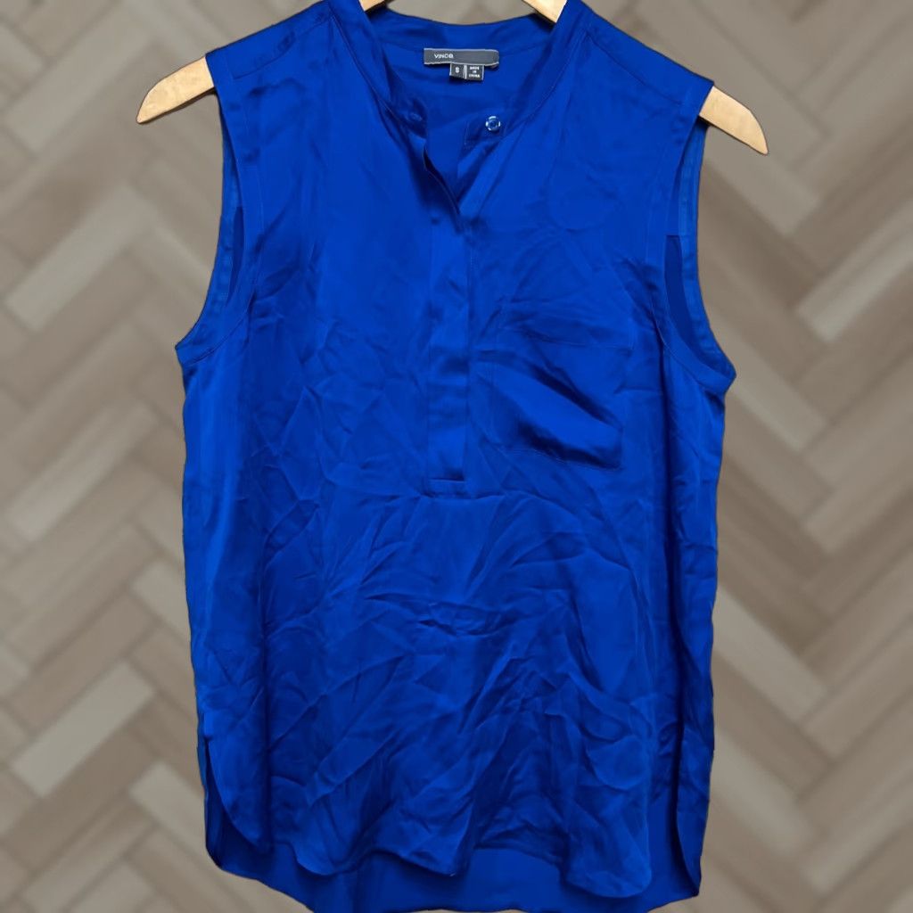 Vince **Blue Vince Tank Top Sleeveless Silk Satin Women's Size S** User: Blue Vince Tank Top Sleeveless Silk Satin Women's Size S Size S / US 4 / IT 40 - 1 Thumbnail