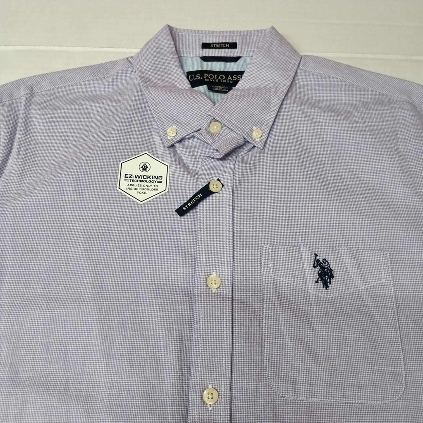 U.S. Polo Assn. U.S. Polo Assn. Button Woven Shirt Men's S Violet Checkered Size US S / EU 44-46 / 1 - 3 Thumbnail