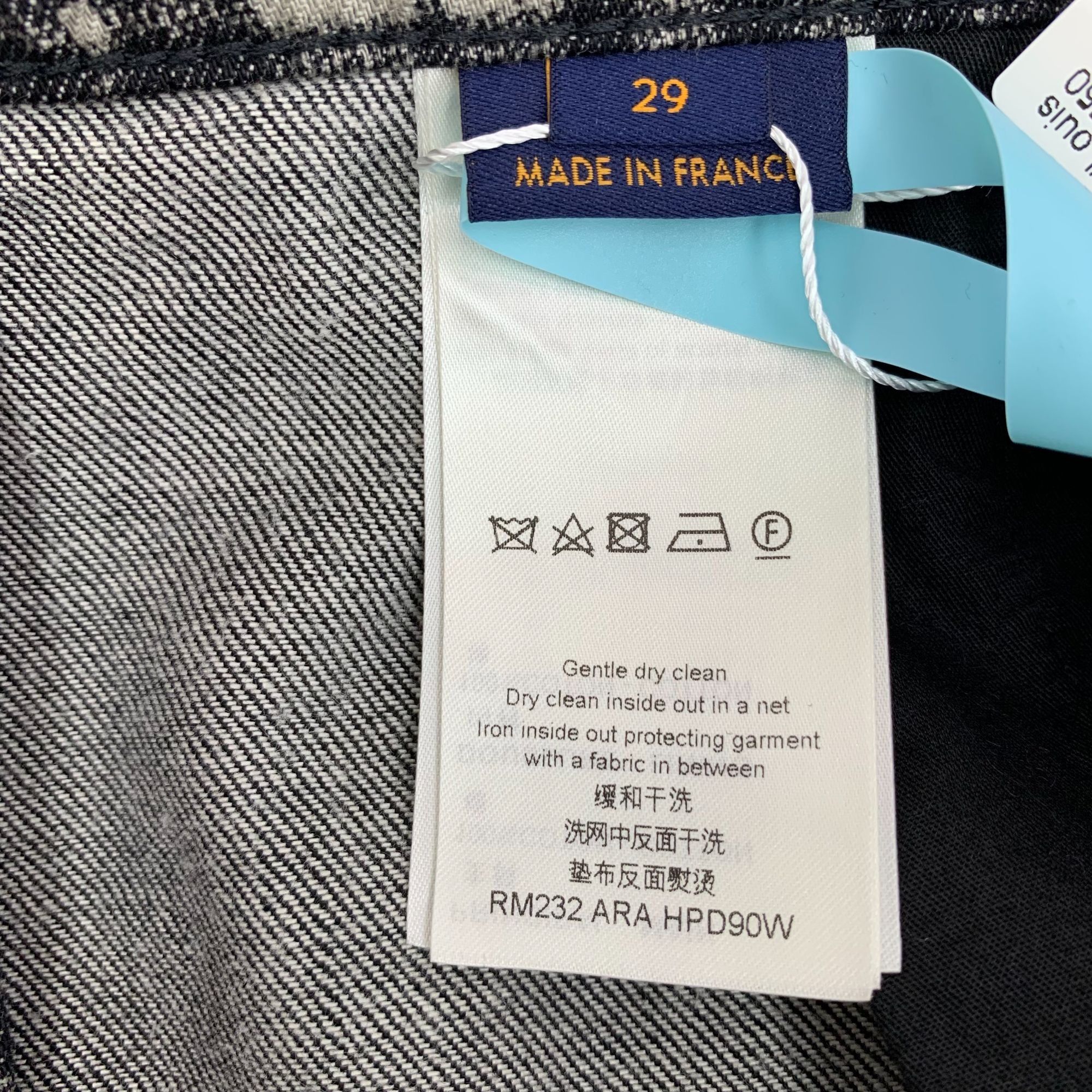 Louis Vuitton LOUIS VUITTON Black & White Checkered Monogram Print Cotton Size 29" - 4 Thumbnail