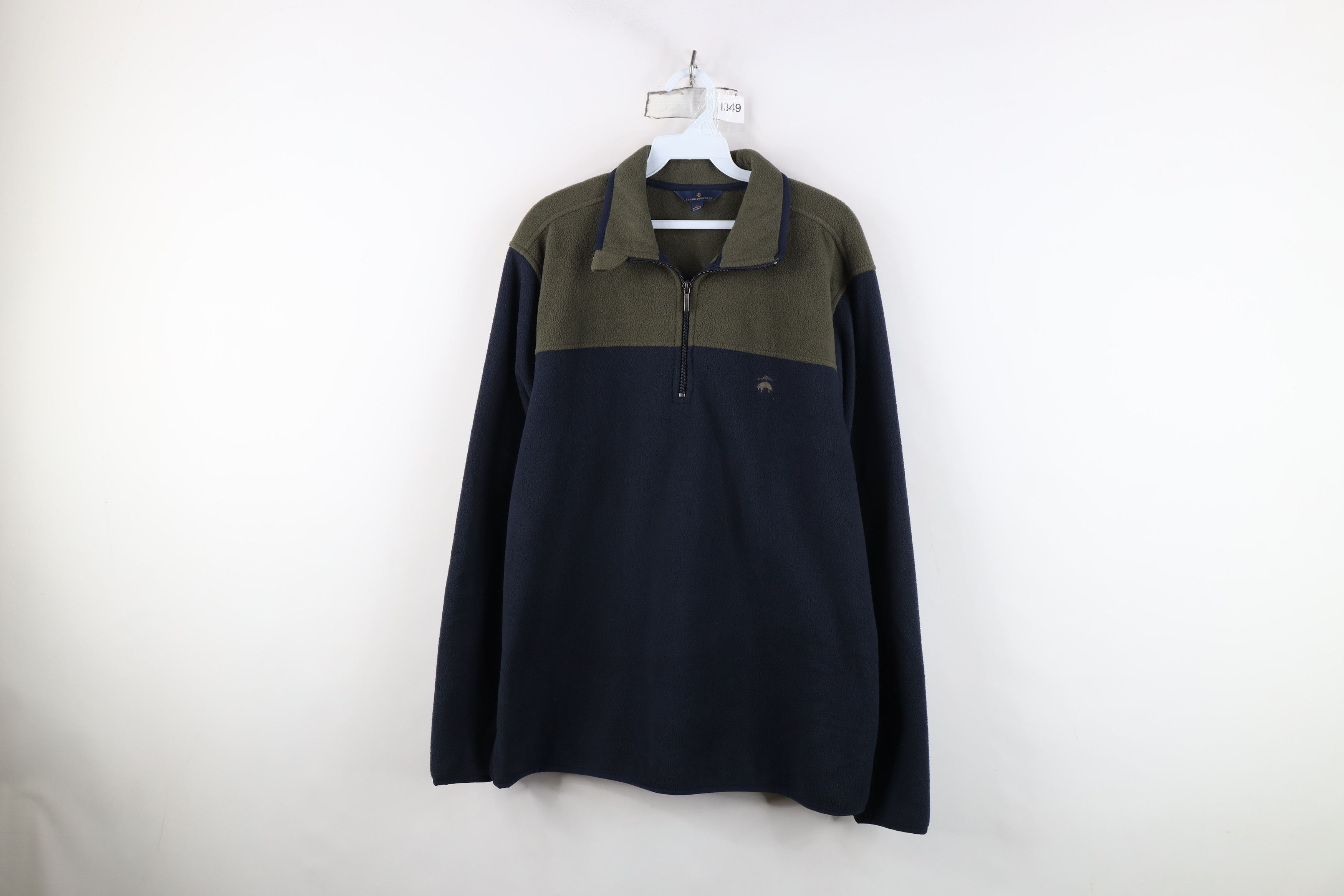 Brooks Brothers Brooks Brothers Color Block Half Zip Fleece Pullover Sweater Size US L / EU 52-54 / 3 - 1 Thumbnail