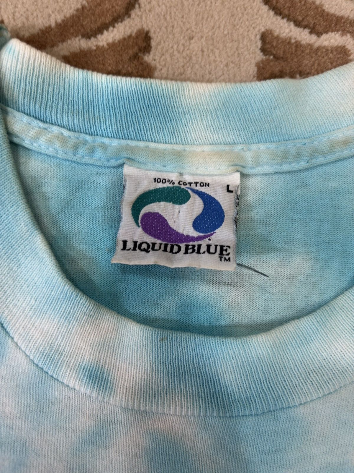 Grateful Dead × Liquid Blue Vintage 90s Grateful Dead Bretha Tie Dye Liquid Blue T Shirt Size US L / EU 52-54 / 3 - 7 Thumbnail
