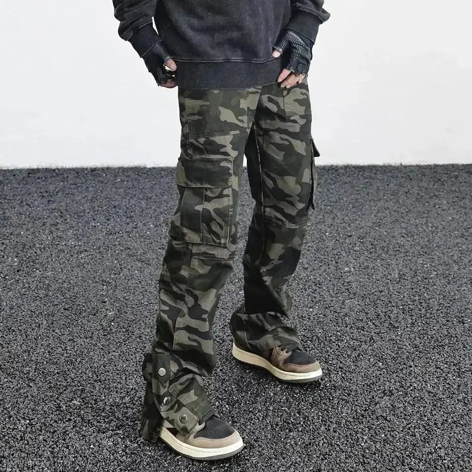 Japanese Brand Cargo camouflage trousers casual baggy pockets wide leg Size US 32 / EU 48 - 6 Thumbnail