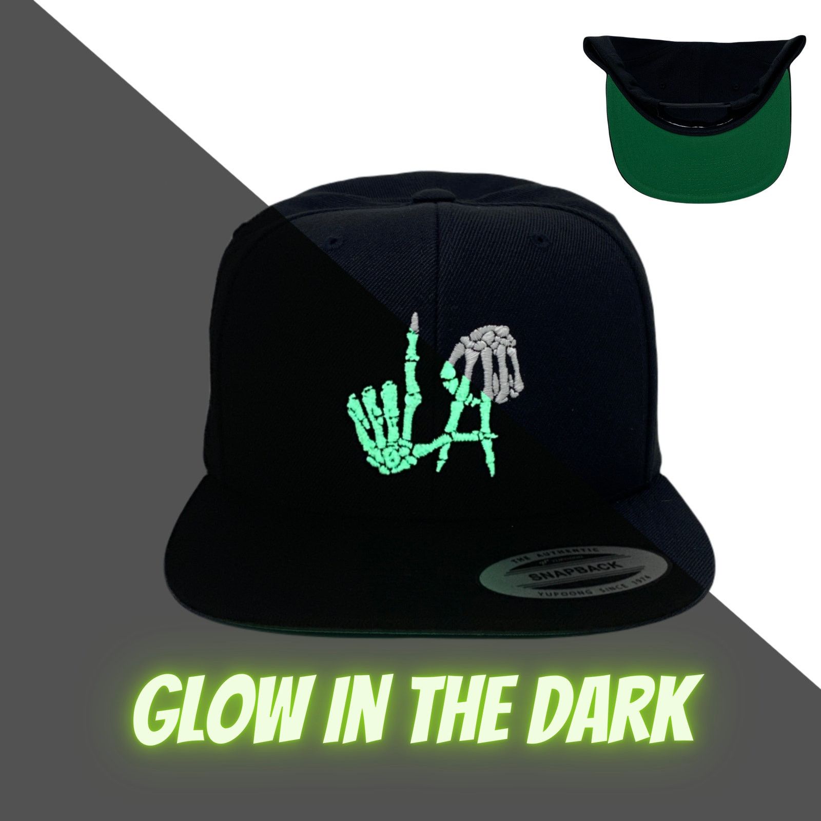 Other Los Angeles Bones Snapback Hat GLOW In The Dark Size ONE SIZE - 1 Thumbnail