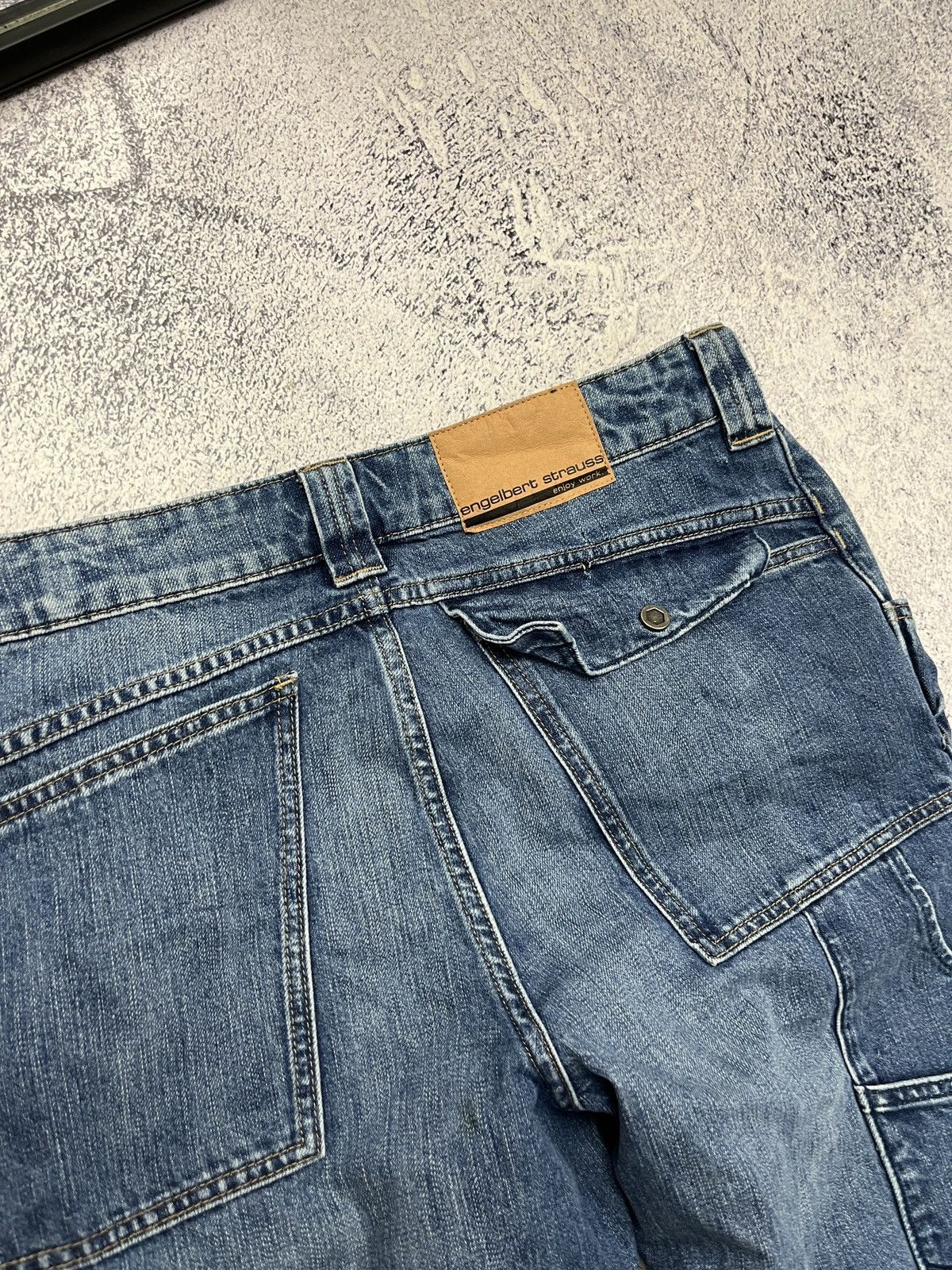 Stewart & Strauss Vintage Engelbert Strauss Workwear Denim Cargo Pants Rare Size US 36 / EU 52 - 12 Thumbnail