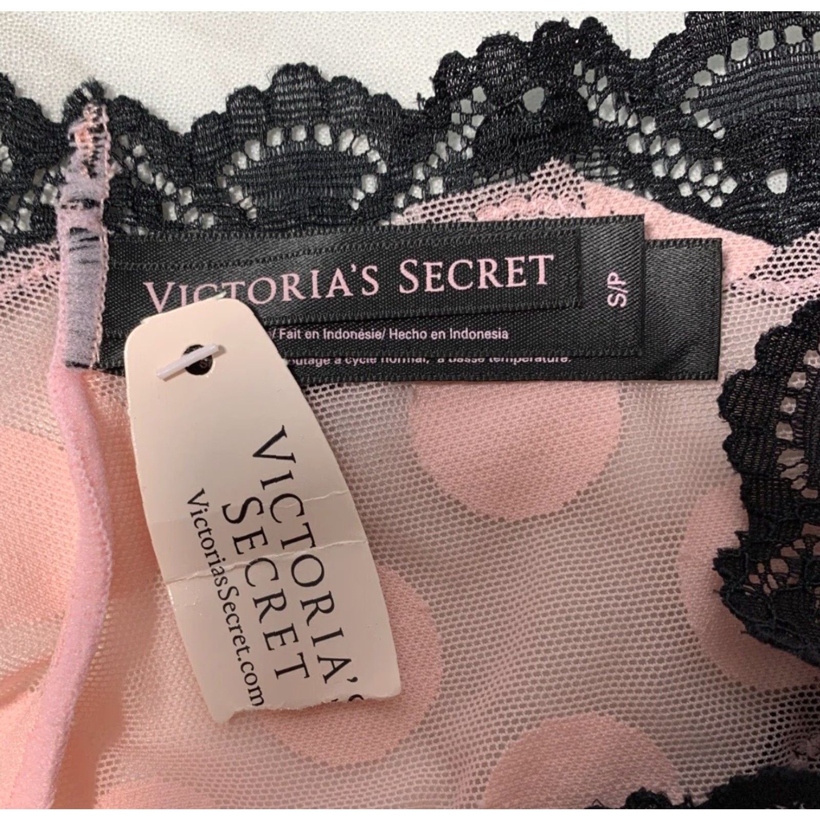 Vintage Victoria Secret Maidenform Hipster Cheeky Panties S Pink Black Women’s S Stretch Size 28" / US 6 / IT 42 - 5 Thumbnail