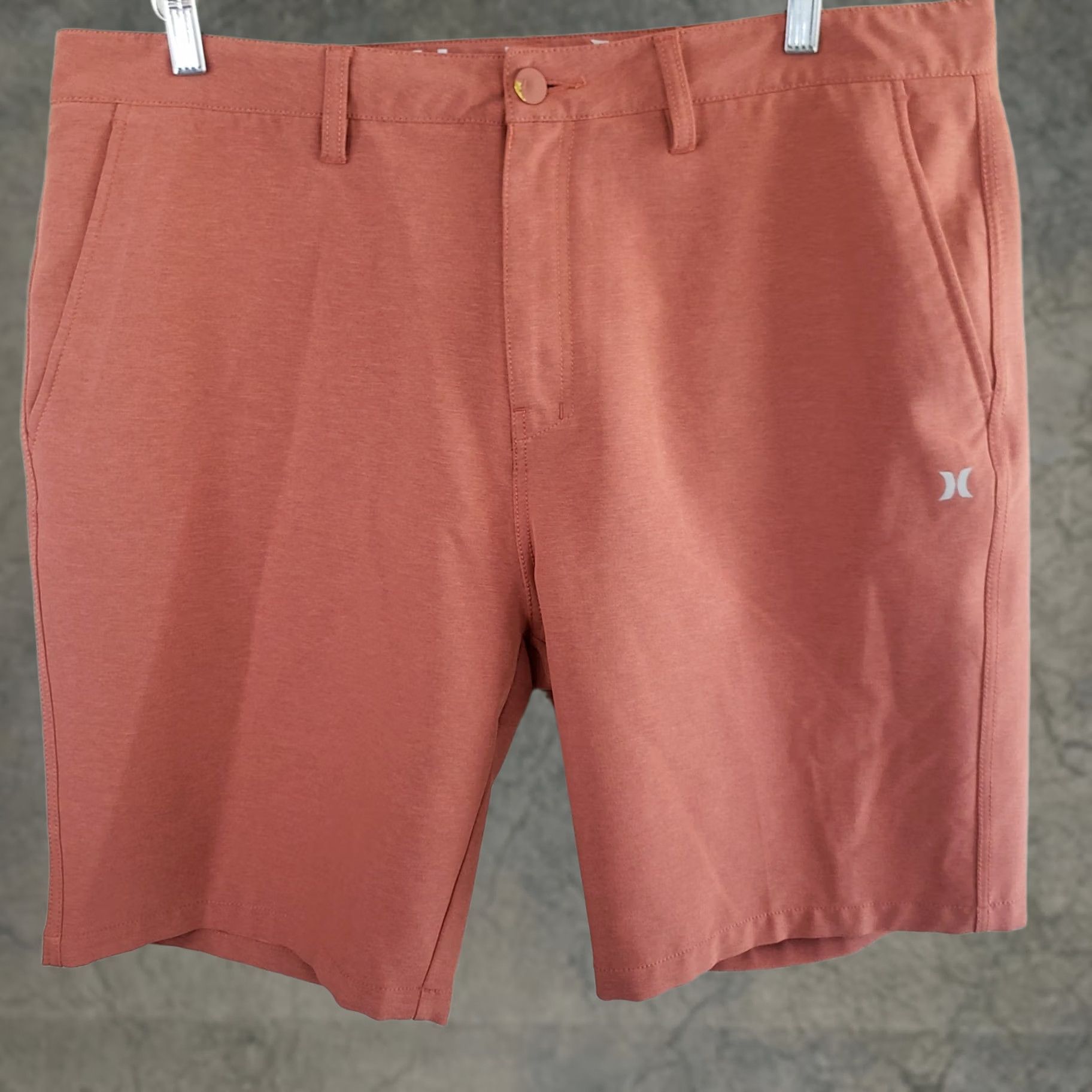 Hurley Hurley Men's Shorts Size 38x10 Coral Pink Belt Loops Pockets Polyester Elastane Casual, Travel Size US 38 / EU 54 - 1 Thumbnail
