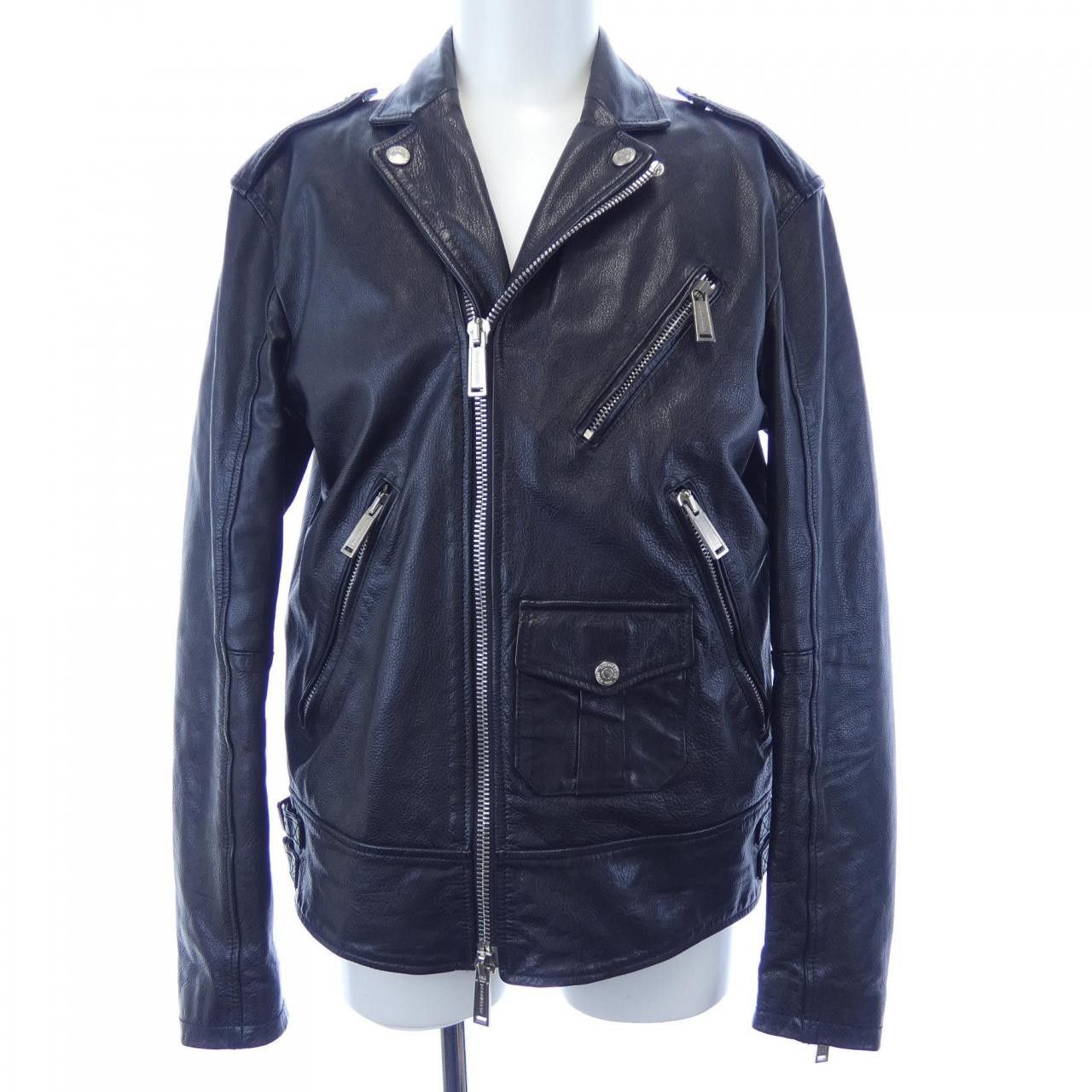 Other Other Dsquared2 S74AM0956 Leather Riders Jacket Leather Outerwear S74AM0956 DUTY FREE for USA Size ONE SIZE - 1 Thumbnail