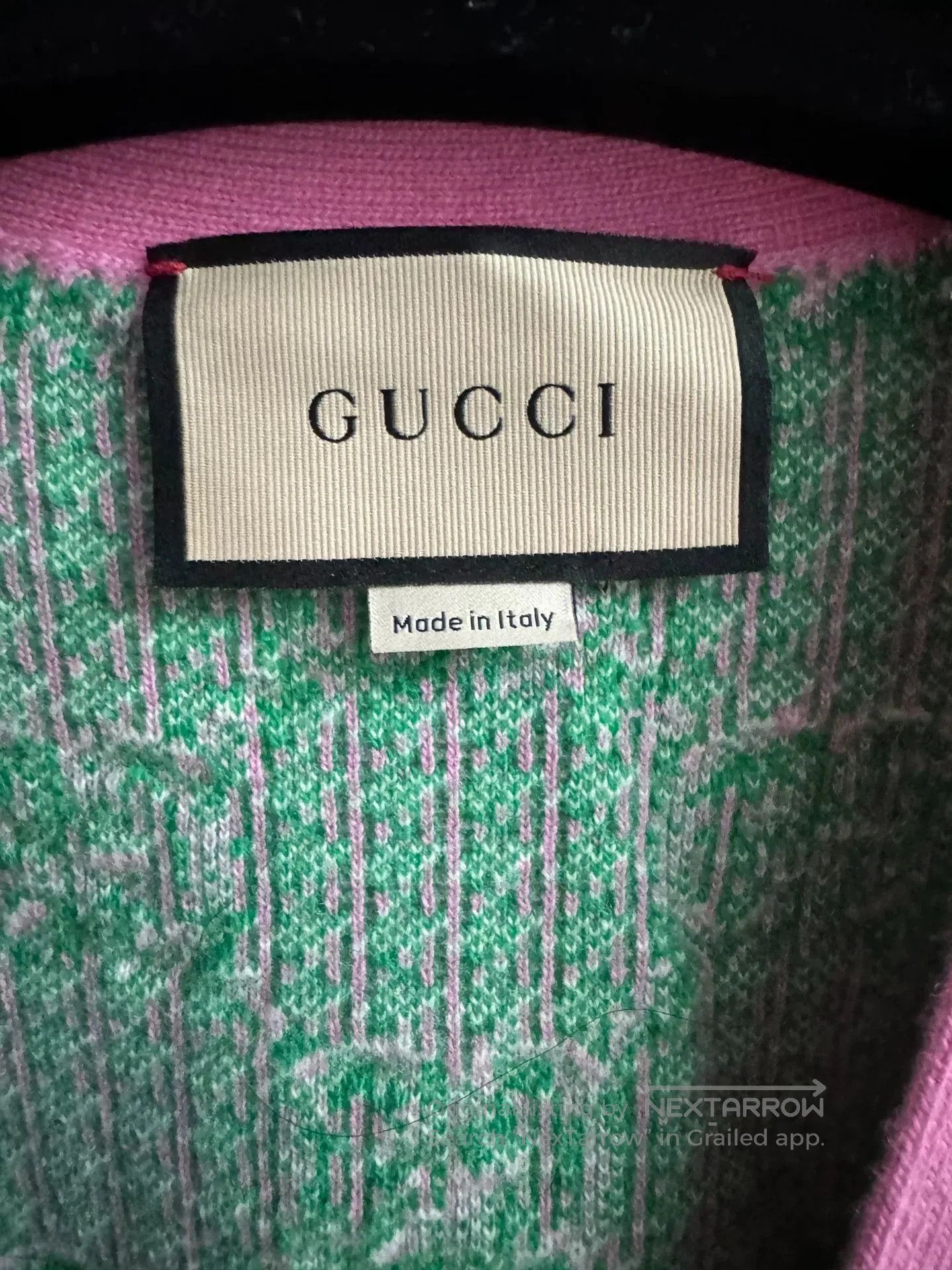 Gucci Gucci Pink Green Logo Cardigan. Size XS / US 0-2 / IT 36-38 - 8 Thumbnail
