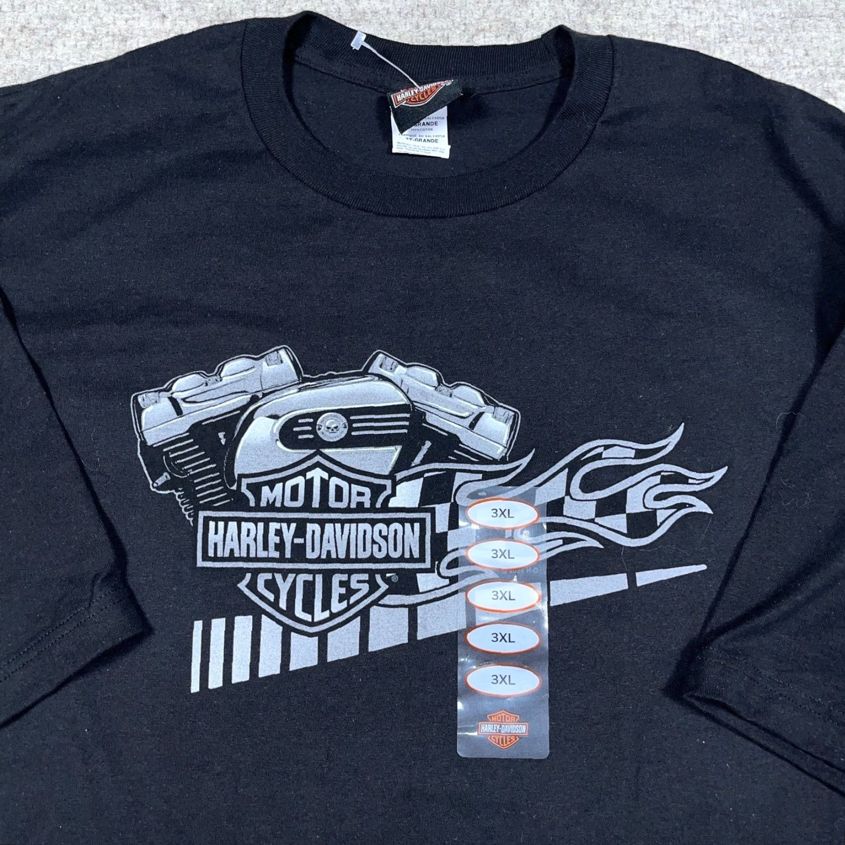Harley Davidson Harley-Davidson Shirt Mens 3XL Black Tee Coin Miner Biker Engine Fire Flames Logo 80s Retro Classic USA Shirt T-Shirt Size US XXL / EU 58 / 5 - 3 Thumbnail