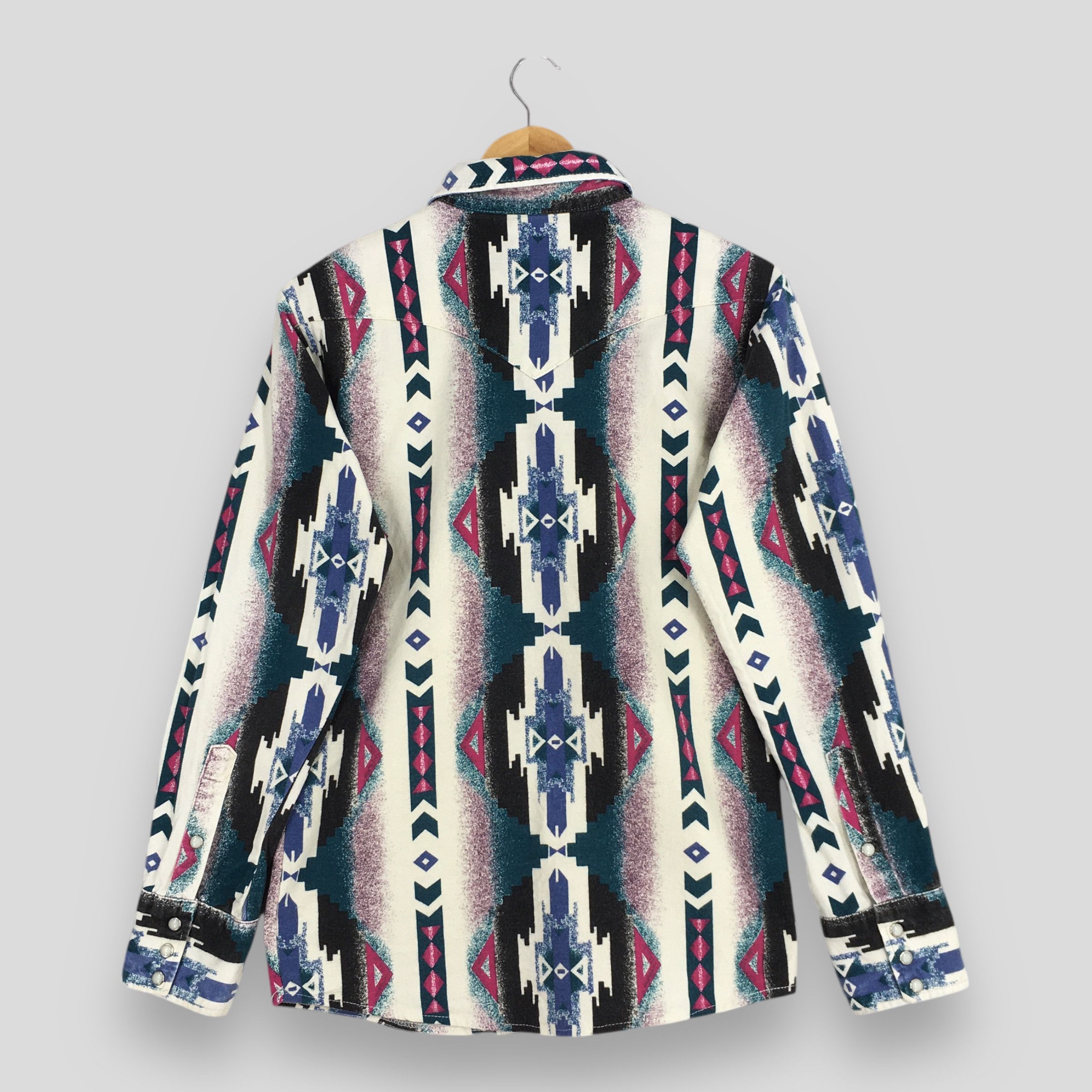 Wrangler Vintage 80s Wrangler Aztec Navajo Brushpopper Shirt Small Size US S / EU 44-46 / 1 - 6 Thumbnail