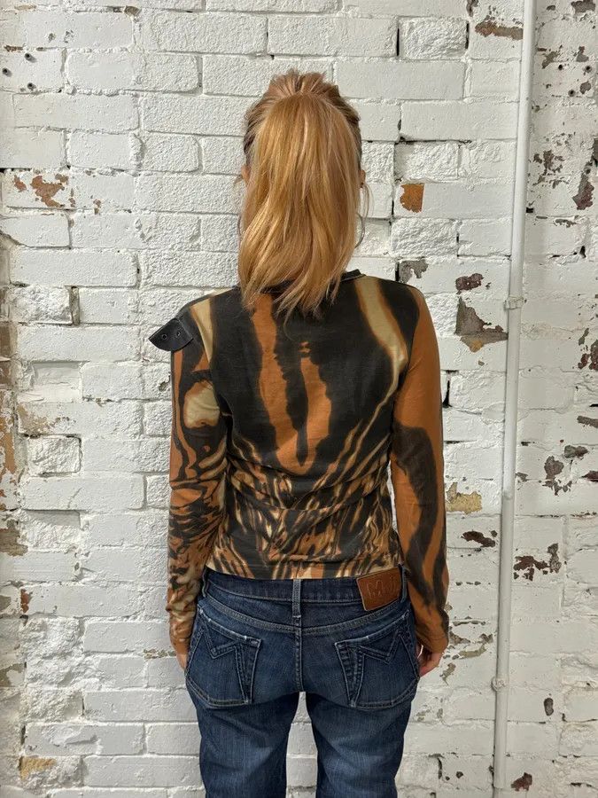 Just Cavalli SS2002 Cavalli Yellow Hallucination Longsleeves Size XS / US 0-2 / IT 36-38 - 3 Thumbnail