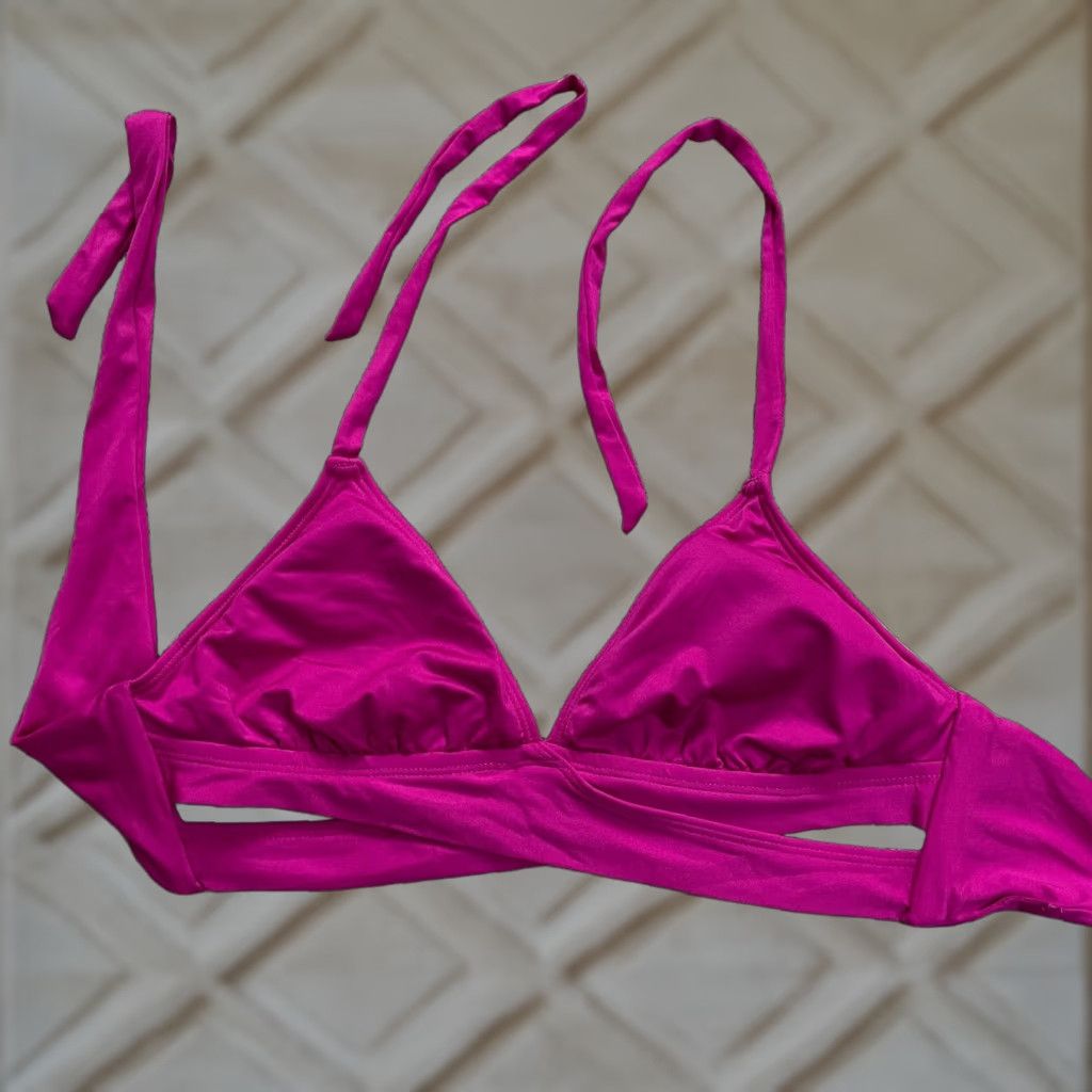 Vintage Kona Sol Bikini Top Women S Purple Halter Back Tie Beach Swimwear Top Adult Small, Nylon Spandex, Adjustable Strap, Beach Theme, Women’s Ittens? Size S / US 4 / IT 40 - 1 Thumbnail