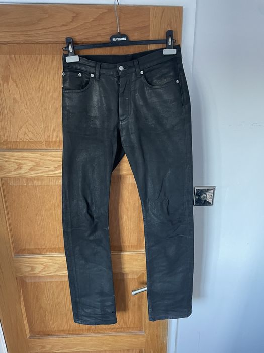 Helmut Lang Coated/Waxed black denim | Grailed