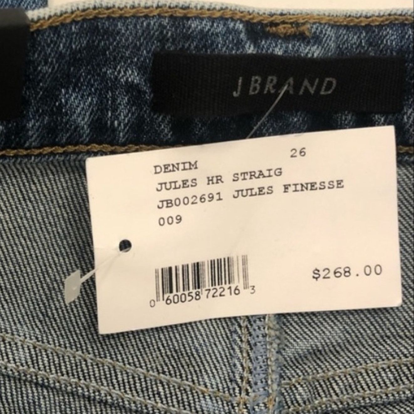 J Brand Jules High Rise Straight Jeans NEW Denim 26 Finesse Blue Size 26" / US 2 / IT 38 - 5 Thumbnail