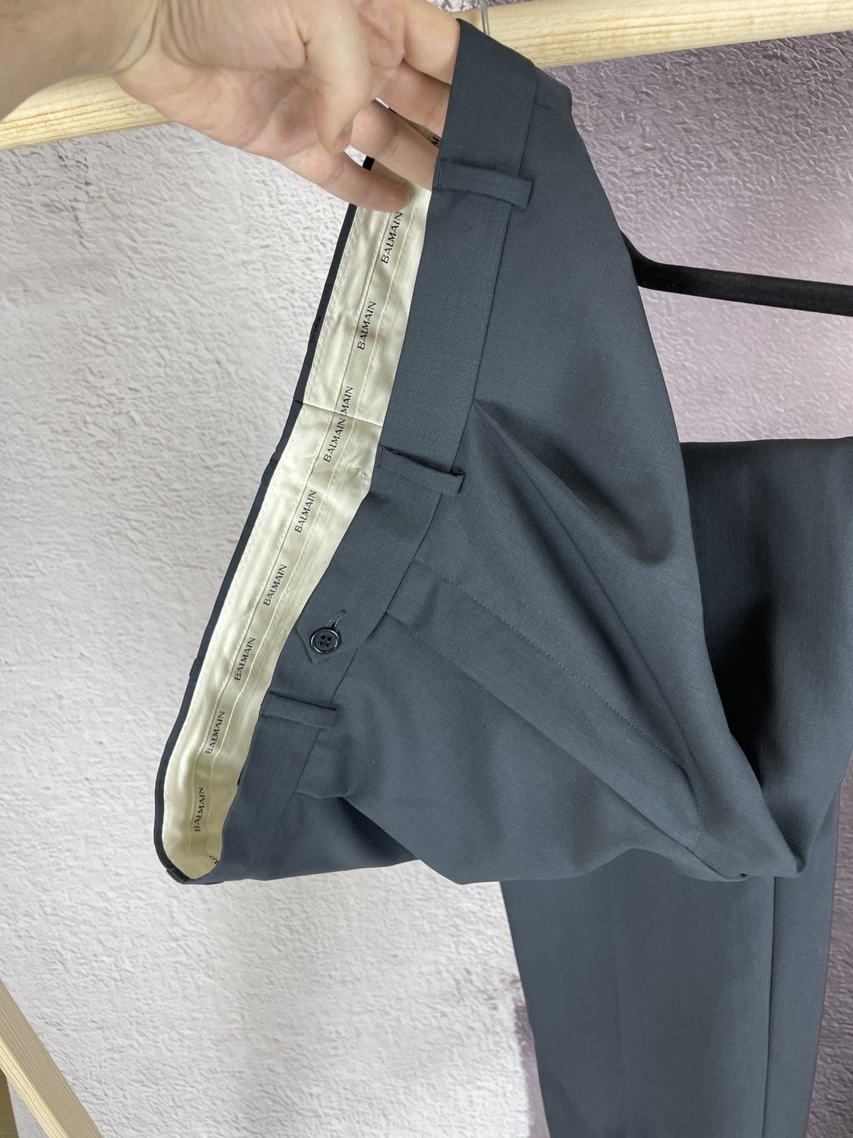 Balmain Balmain Paris Wool Suit Grey 3 Button Single Breasted 2 Pcs Size 42R - 18 Thumbnail
