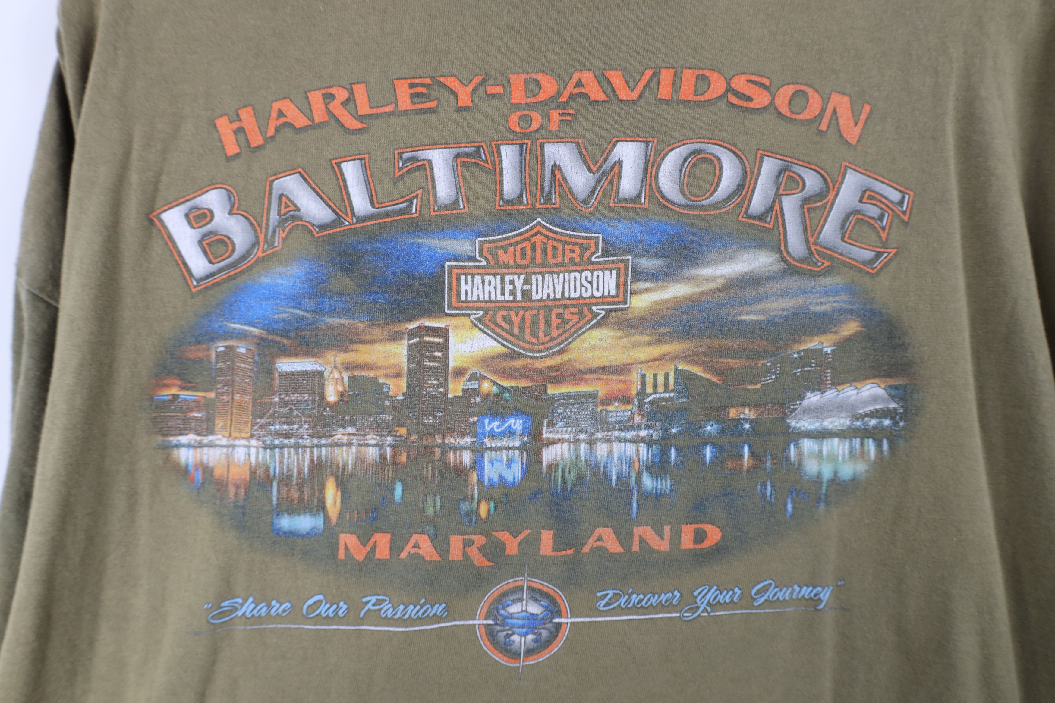 Harley Davidson Vintage Harley Davidson Spell Out Eagle Baltimore T-Shirt Size US XXL / EU 58 / 5 - 10 Thumbnail