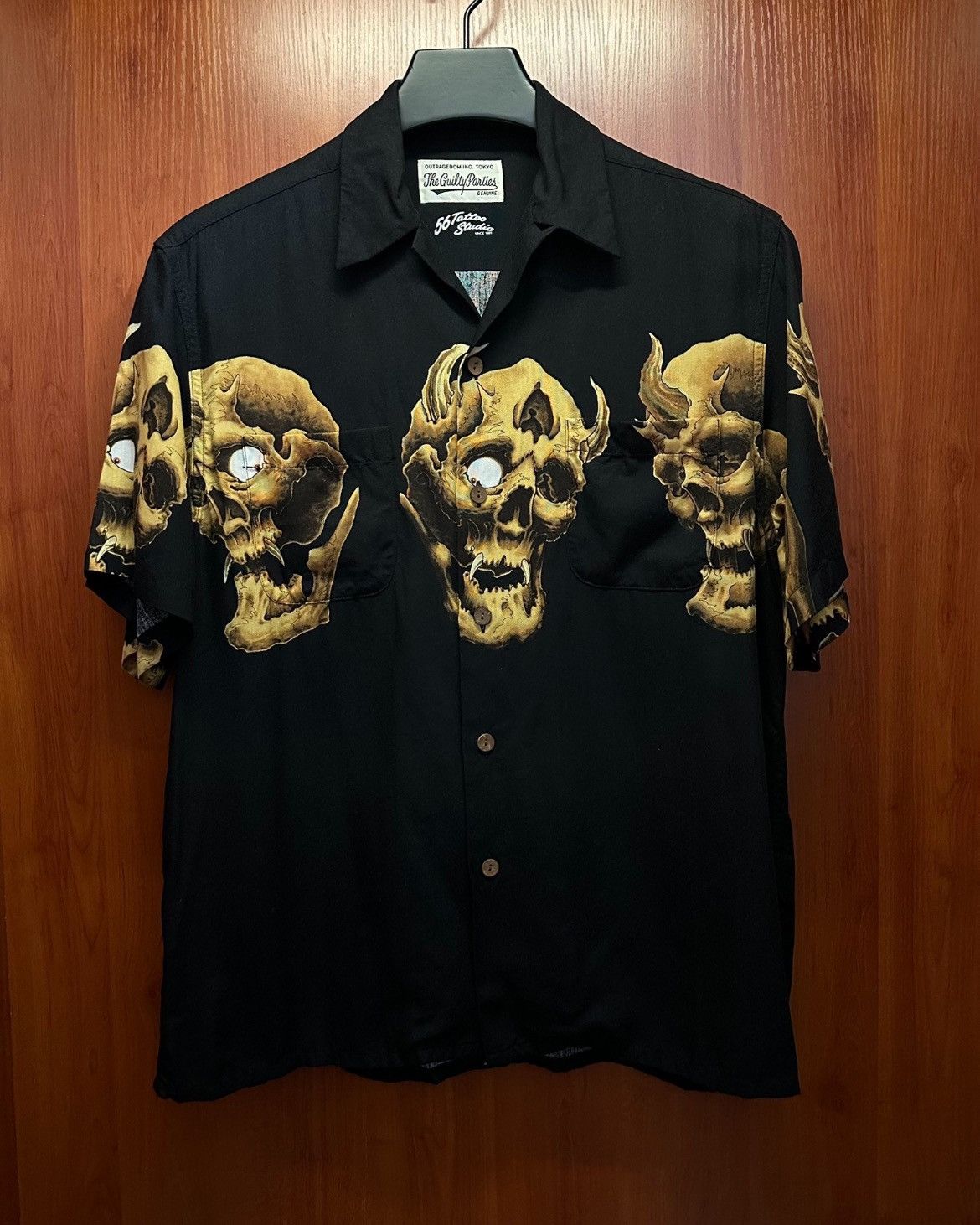 トップス WACKO MARIA Skull Pattern Print Shirt Wacko Maria WACKO MARIA Skull Pattern Short Sleeve Shirt