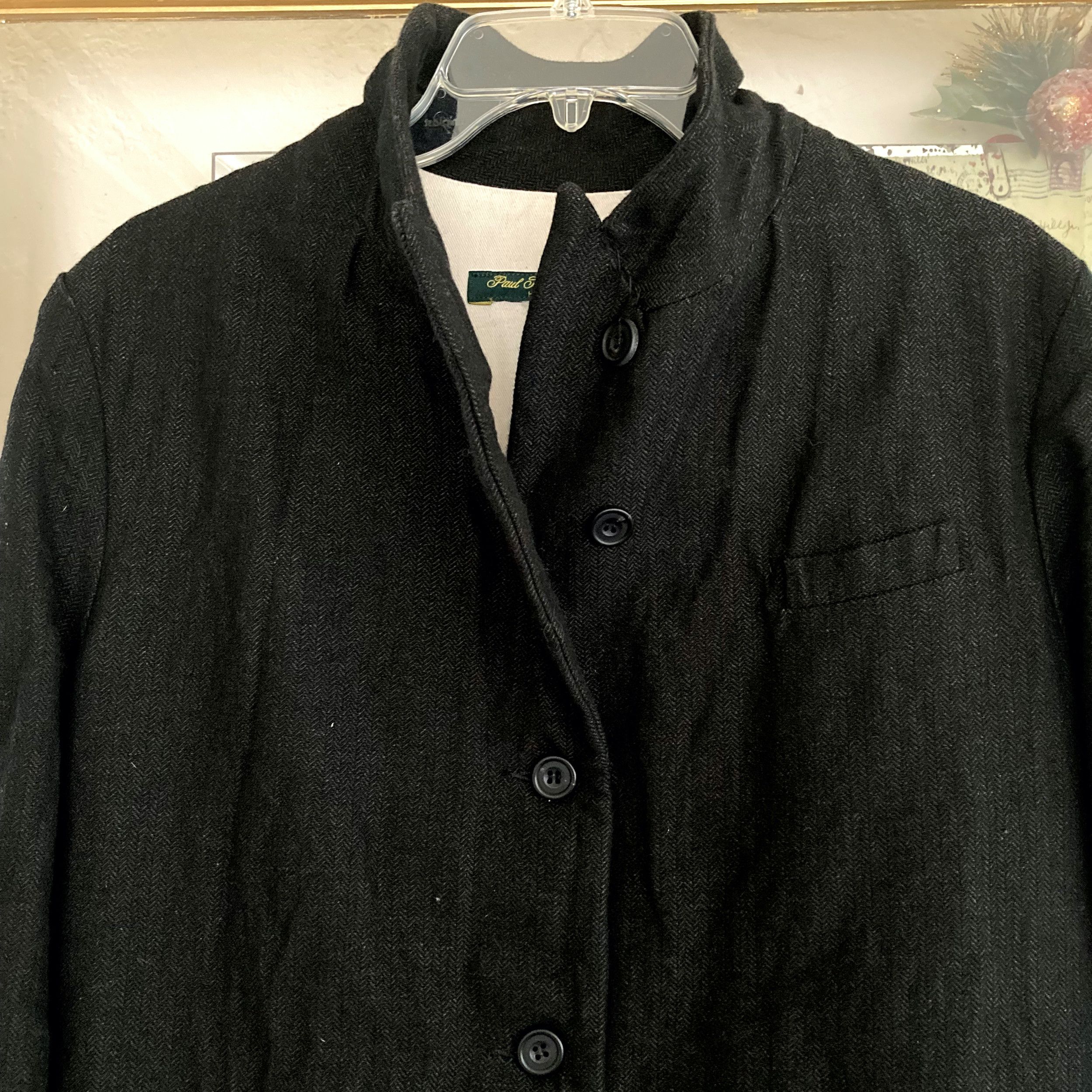 Paul Harnden Shoemakers Herringbone Tweed Long Bustle Coat Size M / US 6-8 / IT 42-44 - 5 Thumbnail