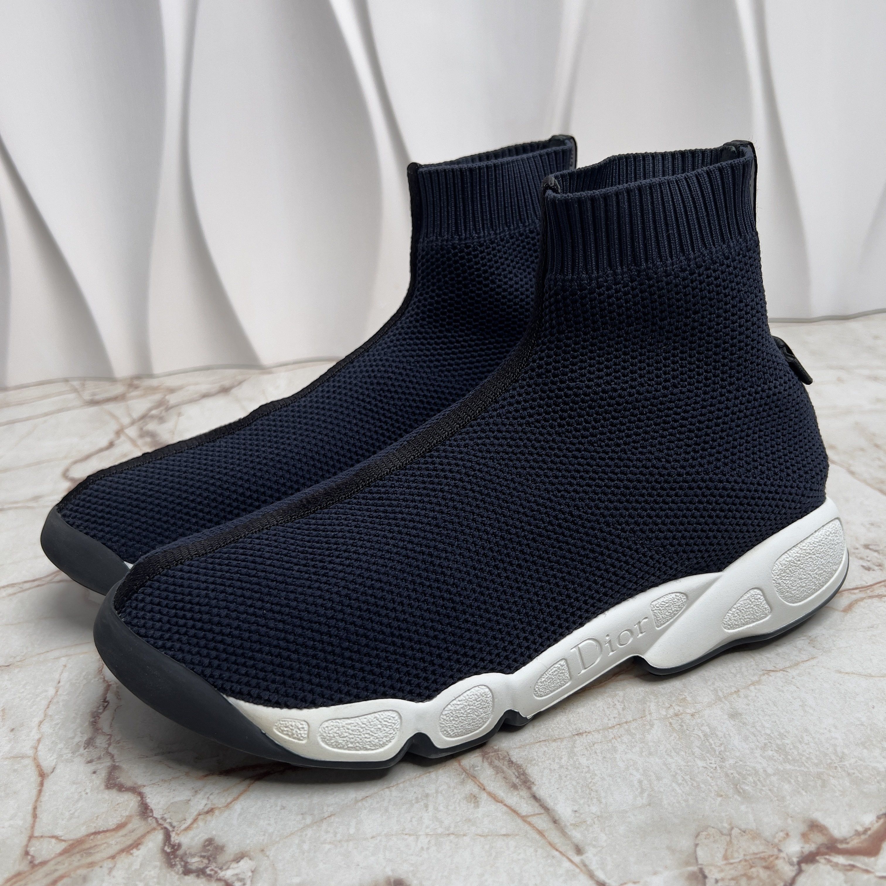 Dior Fusion Knit Sock Sneakers Blue Mesh Size US 7.5 / IT 37.5 - 2 Thumbnail