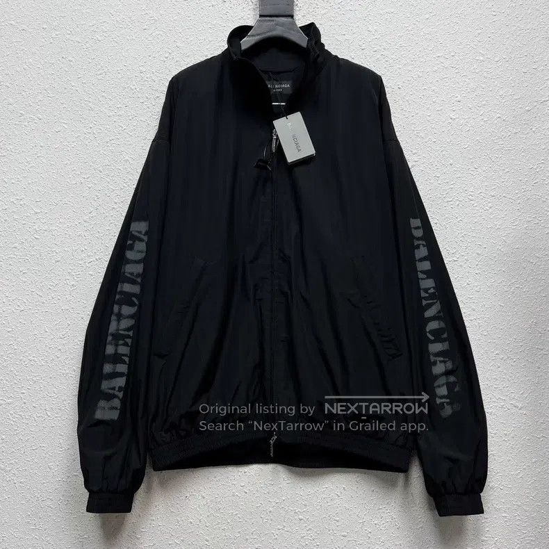 Balenciaga Balenciaga Logo Print High-Neck Zipper Long Sleeve Jacket Size US S / EU 44-46 / 1 - 1 Thumbnail