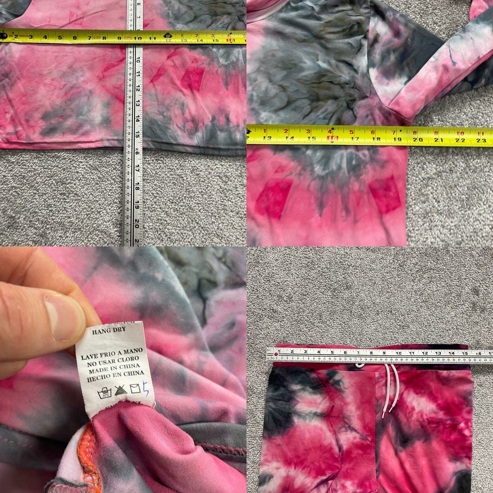 Vintage Unbranded 2 Piece Lounge Set Sweatpants Cropped Hoodie Jacket Juniors XL Tie Dye Size XL / US 12-14 / IT 48-50 - 9 Thumbnail
