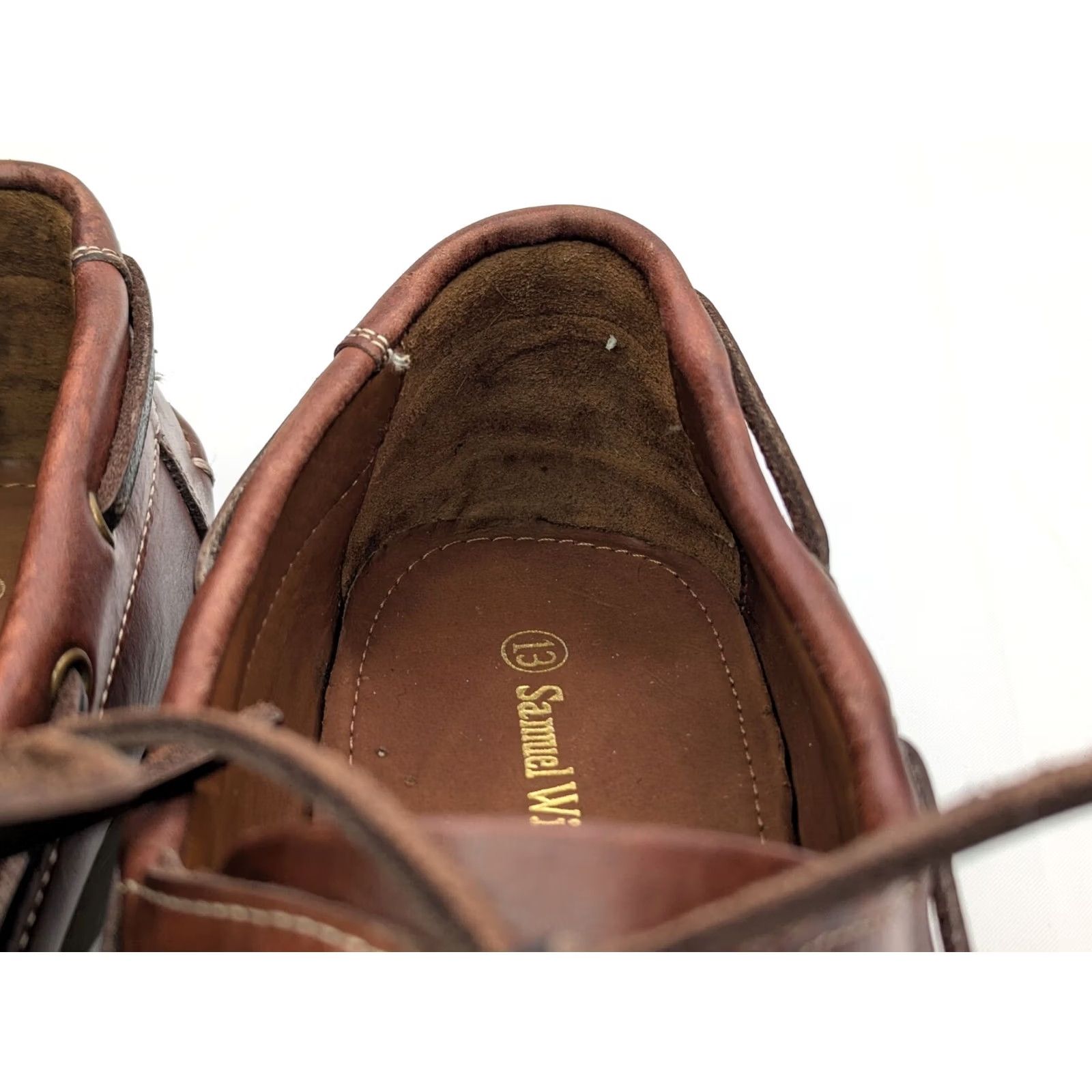Vintage Samuel Windsor Deck Boat Shoe Men 13 Brown Leather Nautical Casual Shoes Size US 13 / EU 46 - 7 Thumbnail