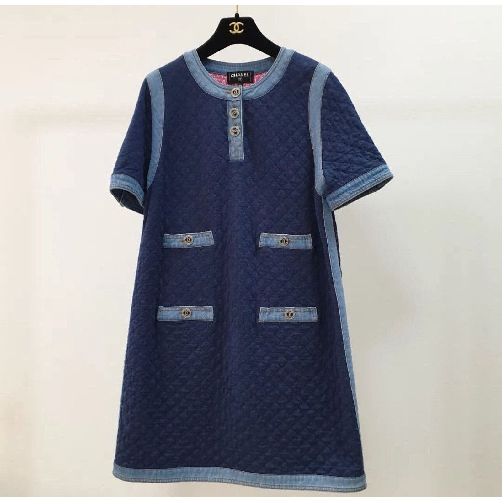 Chanel Chanel Short Sleeve Mini Denim Quilting 2020 Cotton Sz.42 Size M / US 6-8 / IT 42-44 - 1 Thumbnail